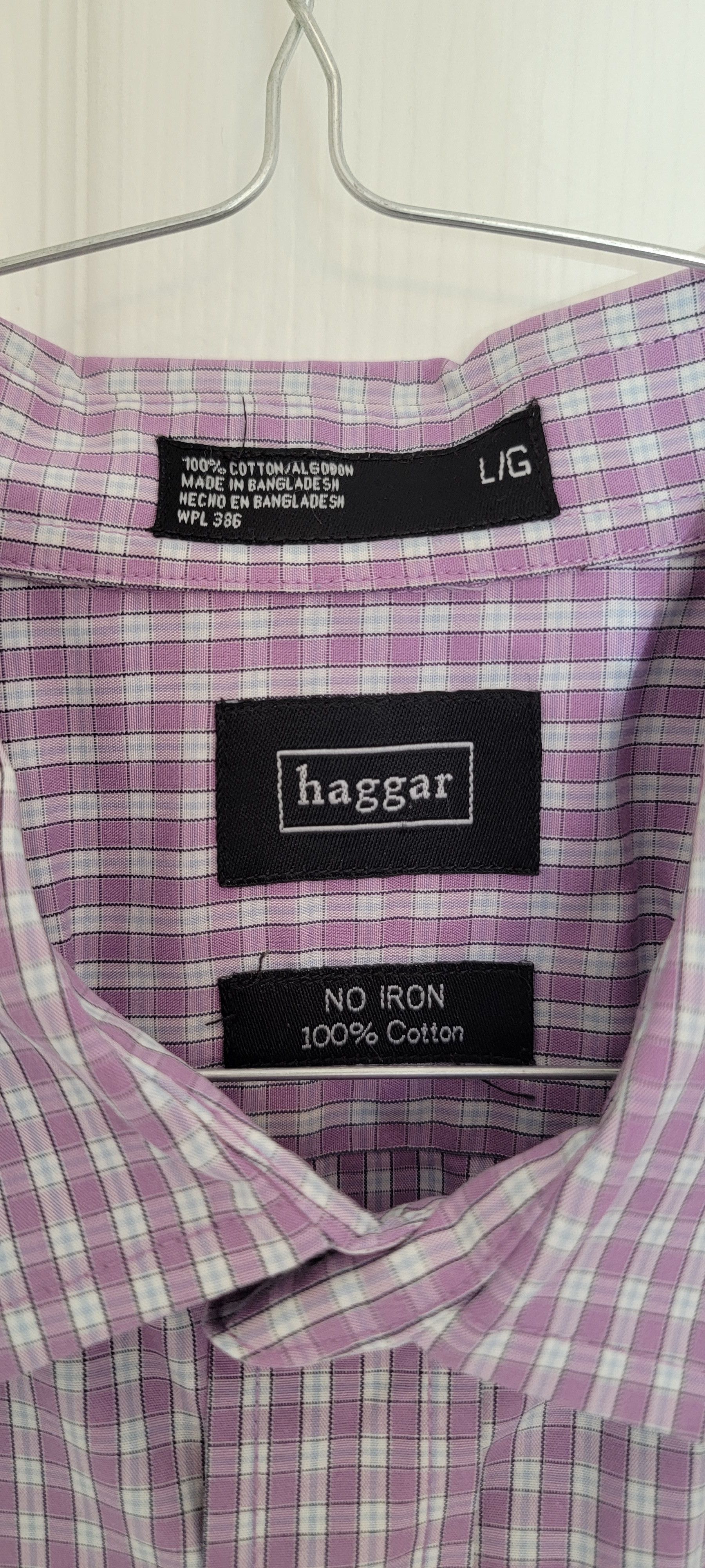 Haggar Purple plaid dress shirt Size US L / EU 52-54 / 3 - 3 Thumbnail