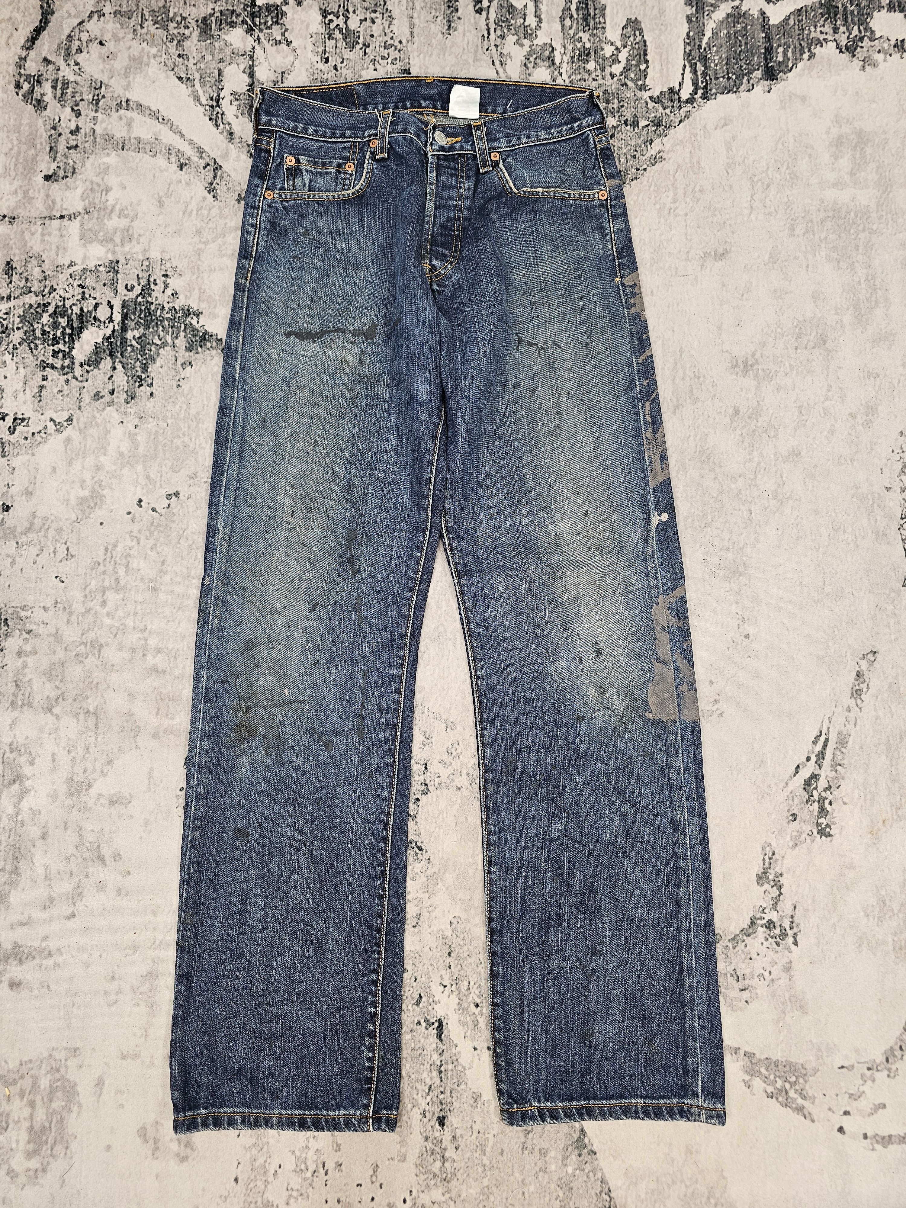 Levi's Vintage Clothing Vintage LEVIS 501 Paint Splash Blue Jeans Size 30X31.5 L0526 Size US 30 / EU 46 - 1 Thumbnail