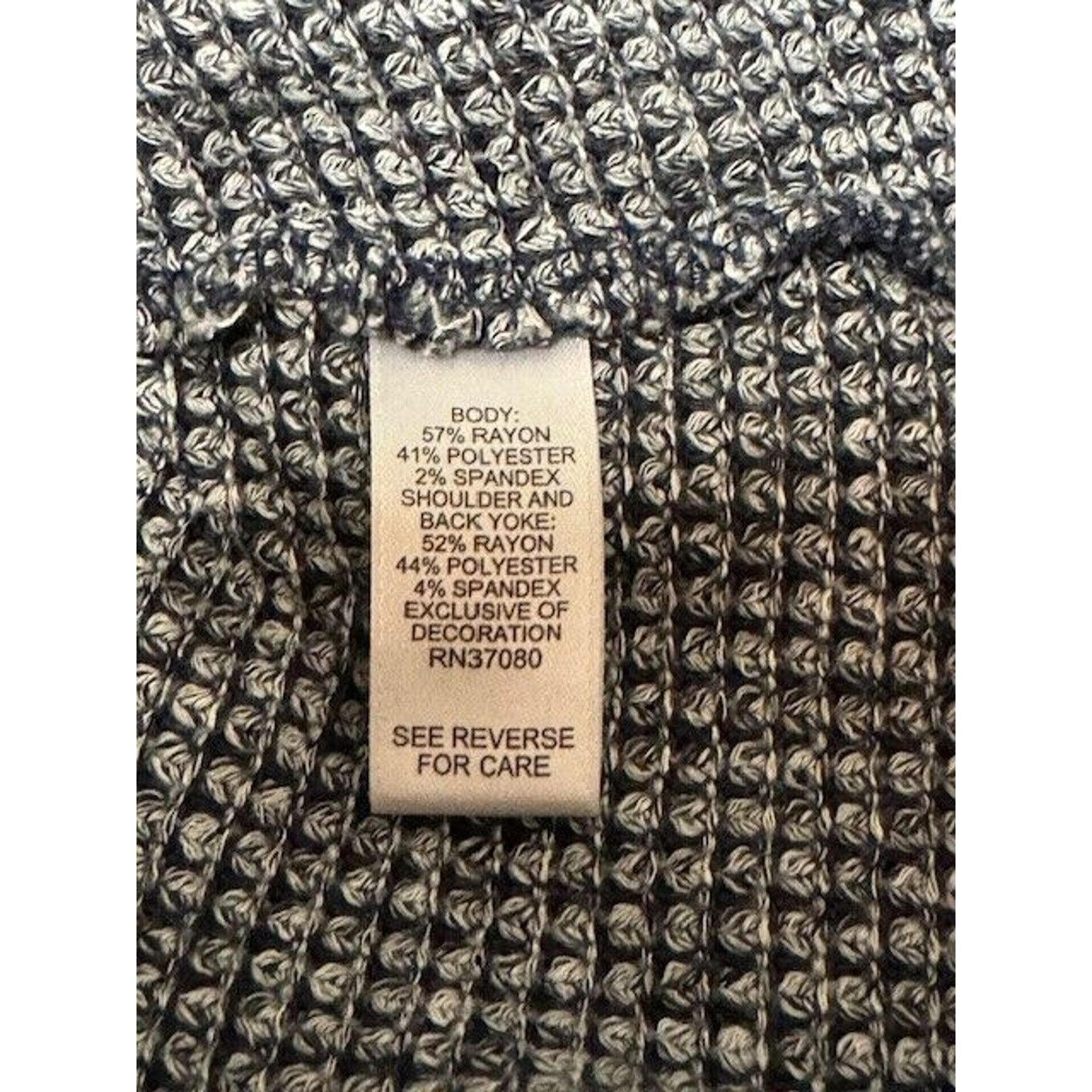 Other Cato Sweater Womens XL Gray Knit Blue Floral Lace Fairy Boho Size XL / US 12-14 / IT 48-50 - 9 Thumbnail