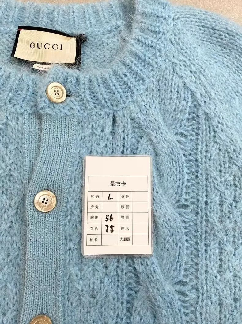 Gucci Gucci Blue horsehair knitted cardigan sweater 2501-Nextarro Size US L / EU 52-54 / 3 - 7 Thumbnail