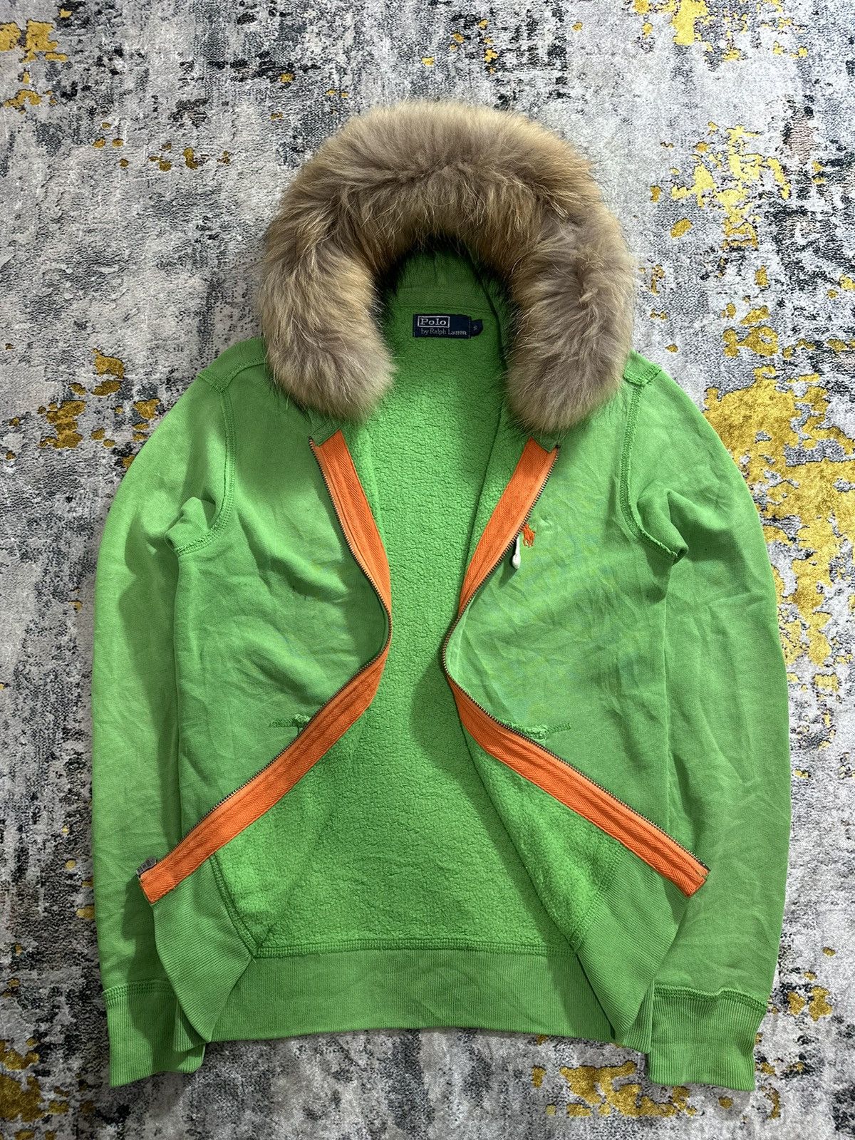 If Six Was Nine × Le Grande Bleu (L.G.B.) × Polo Ralph Lauren DISTRESSED POLO RL FUR ZIP HOODIE IfSixWasNine LGB STYLE Size US S / EU 44-46 / 1 - 6 Thumbnail