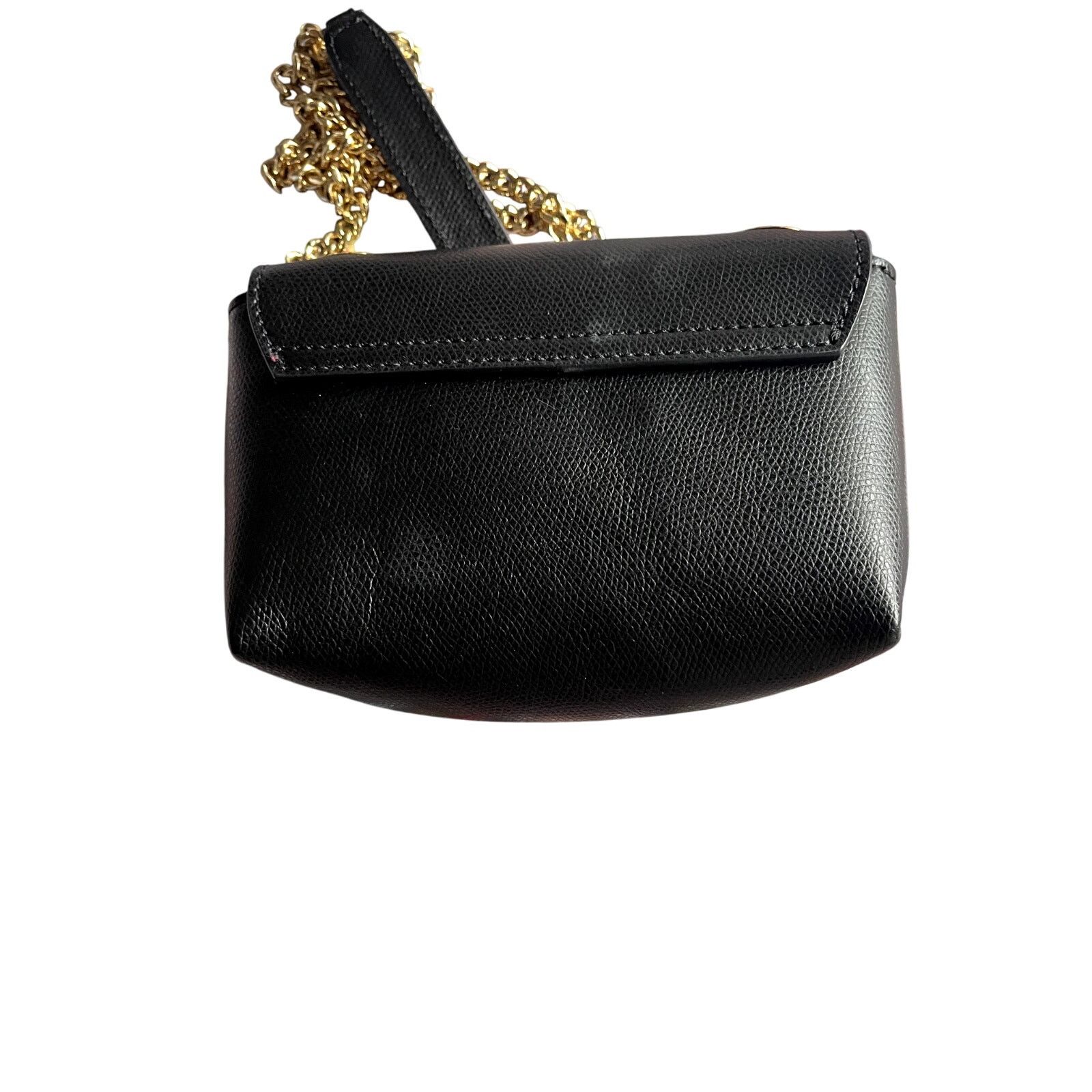 Mario Valentino Mario Valentino Mini Black Leather Pull Gold Chain Crossbody Size ONE SIZE - 4 Thumbnail