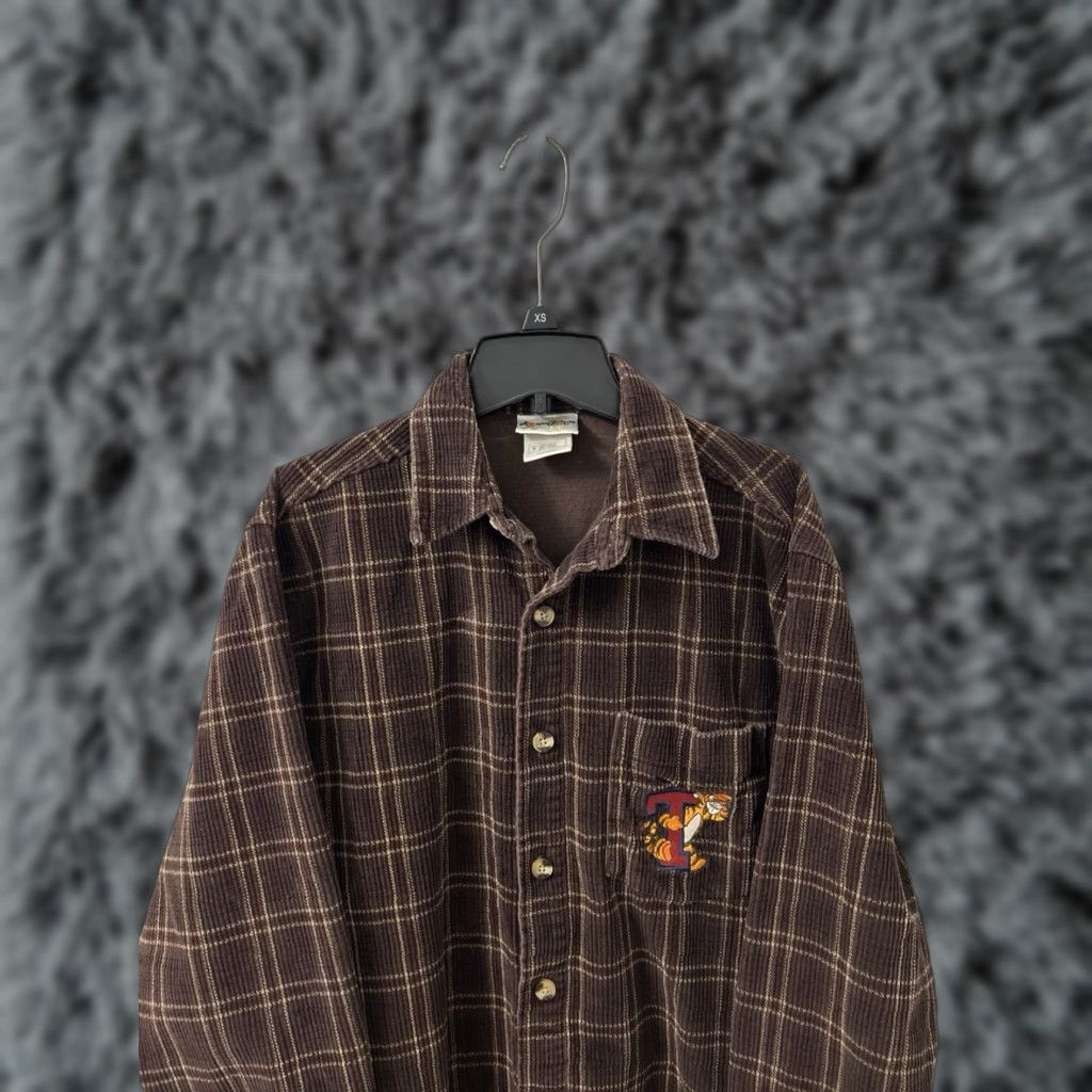 Disney VINTAGE Walt Disney World Corduroy Shirt Mens S Brown Tigger Plaid Button Down Size US S / EU 44-46 / 1 - 1 Thumbnail