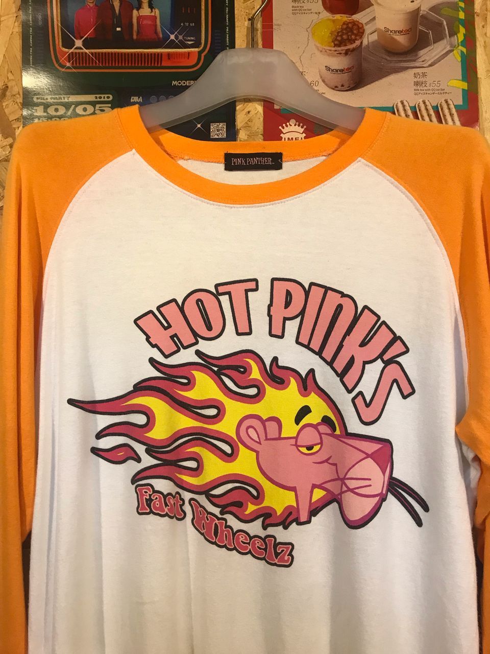 Cartoon Network × Vintage Pink Panther "Hot Pink's Fat Wheelz" Raglan Tee Vintage Y2K Size US L / EU 52-54 / 3 - 2 Thumbnail
