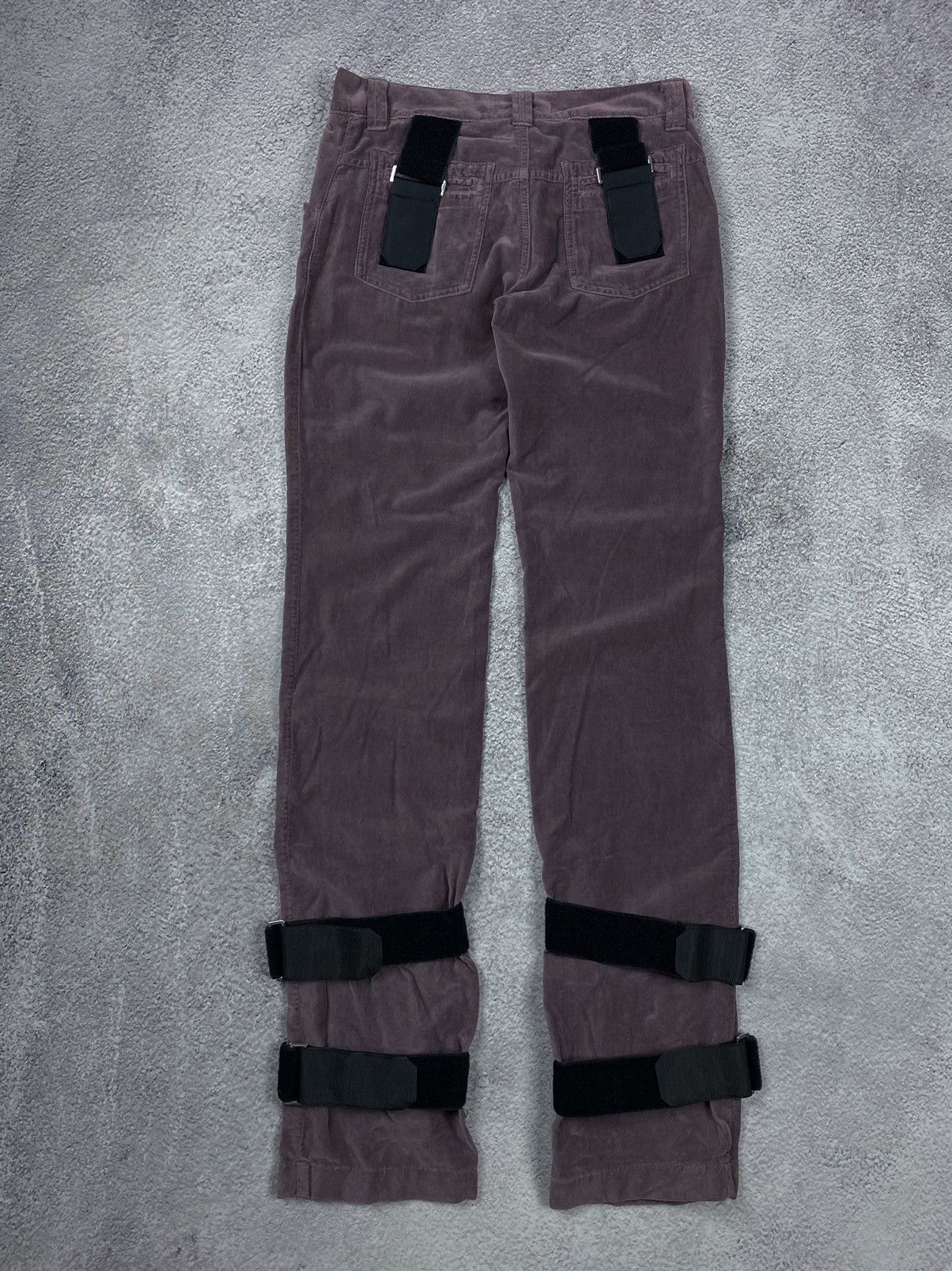 Dolce & Gabbana × Vintage Dolce Gabbana Runway 2003 Velvet Velour Bondage Womens Pants Size 28" / US 6 / IT 42 - 2 Thumbnail