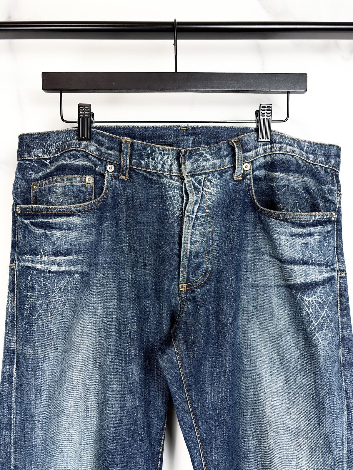 Dior × Hedi Slimane SS07 Dior Homme Spider Web Faded Denim Jeans Hedi Slimane Size US 34 / EU 50 - 3 Thumbnail
