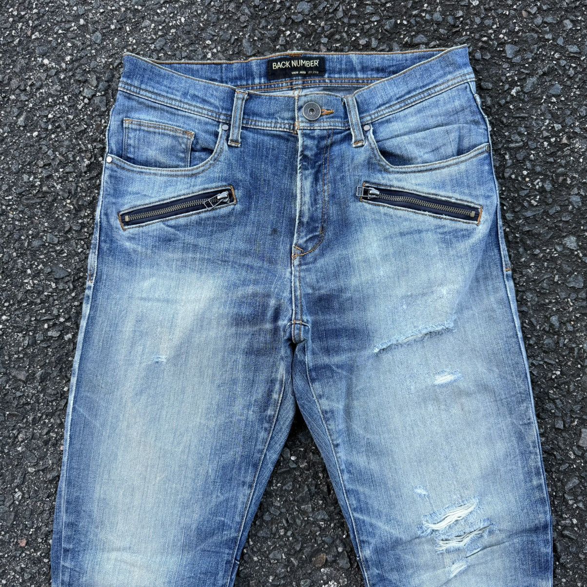 Japanese Brand VINTAGE BACK NUMBER RIPPED FADED JEAN DENIM PANTS Size US 31 - 3 Thumbnail