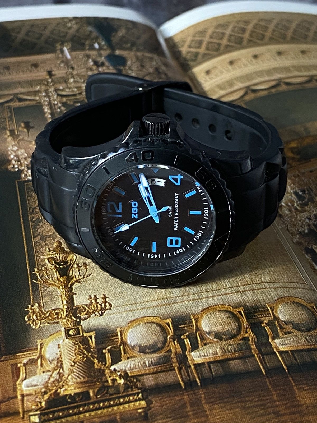 Japanese Brand Vintage ZGO A534Z-X Black Water Resistant Watch Size ONE SIZE - 6 Thumbnail