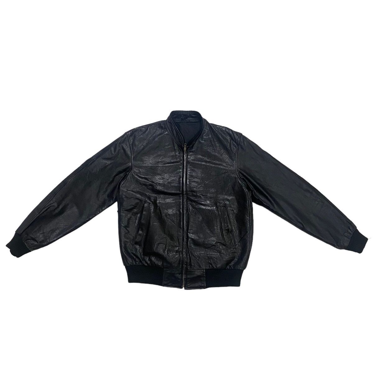 Genuine Leather Vintage 80s Bomber sheepskin leather jacket Size US M / EU 48-50 / 2 - 9 Thumbnail