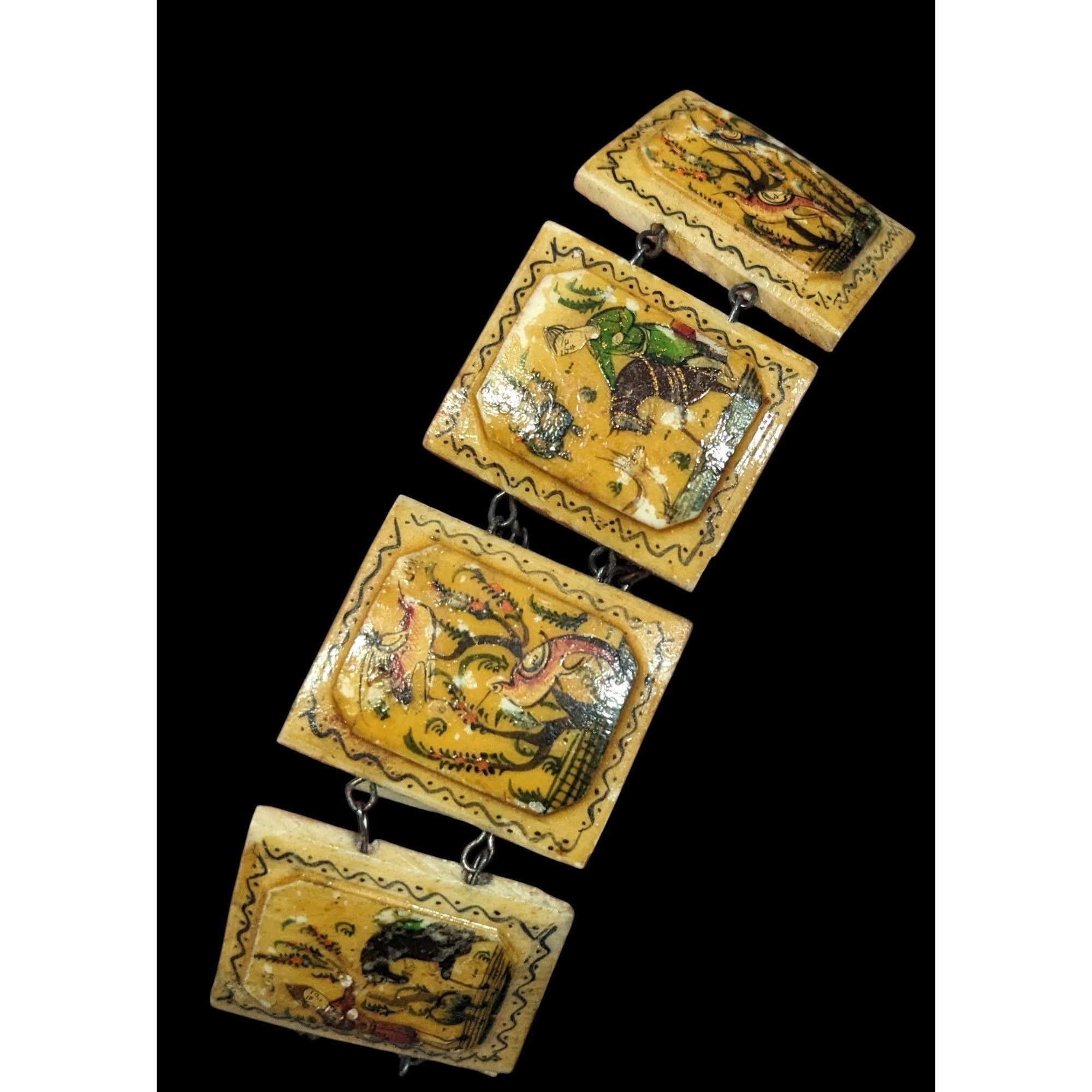 Other Antique Hand Painted Persian Story Panel Bracelet Size ONE SIZE - 4 Thumbnail
