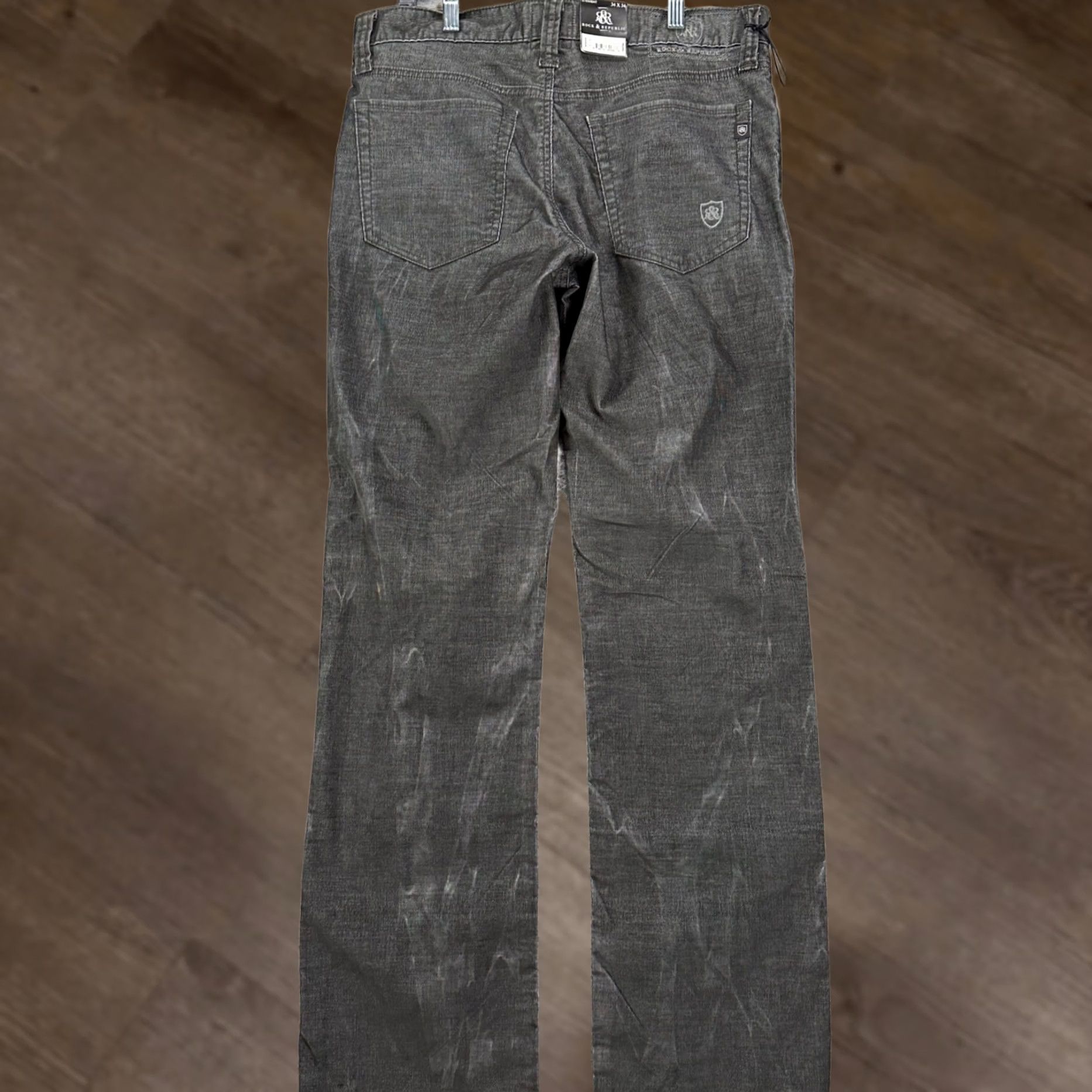 Vintage VINTAGE Rock & Republic Neil Pants Gray Corduroy 34X34 Straight Mens 5-Pocket Distressed Mood: Casual, Regular Fit Size US 34 / EU 50 - 1 Thumbnail