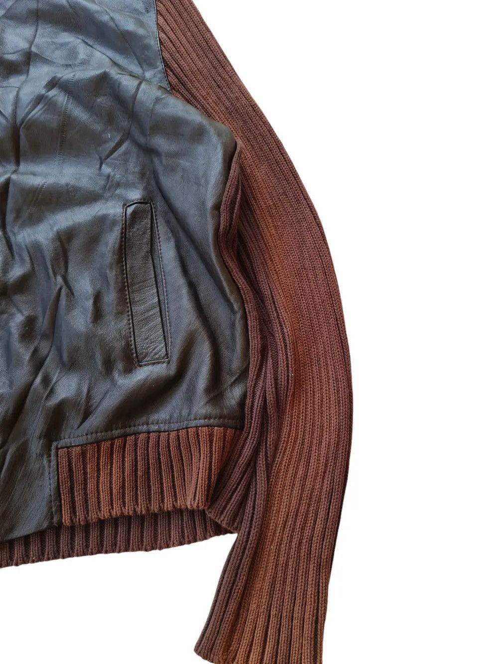 Zara Vtg Y2k Zara Man Leather Jacket Sweater Size US M / EU 48-50 / 2 - 6 Thumbnail