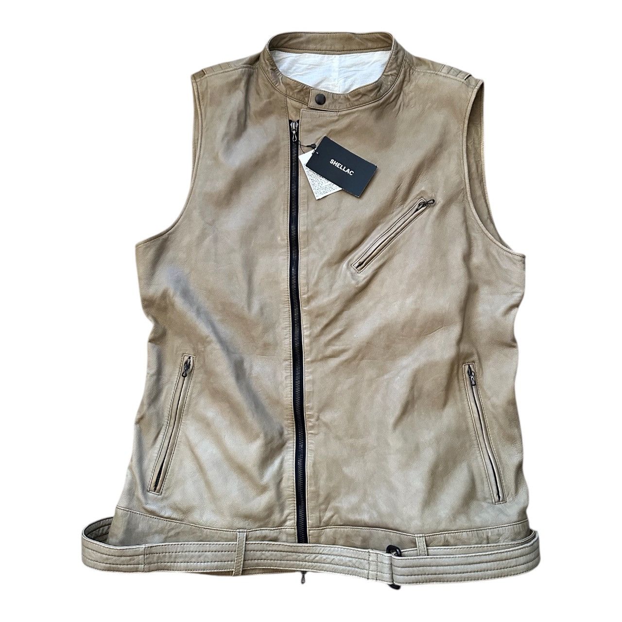 Shellac Shellac Leather Sleeveless Vest - Large Size US L / EU 52-54 / 3 - 1 Thumbnail