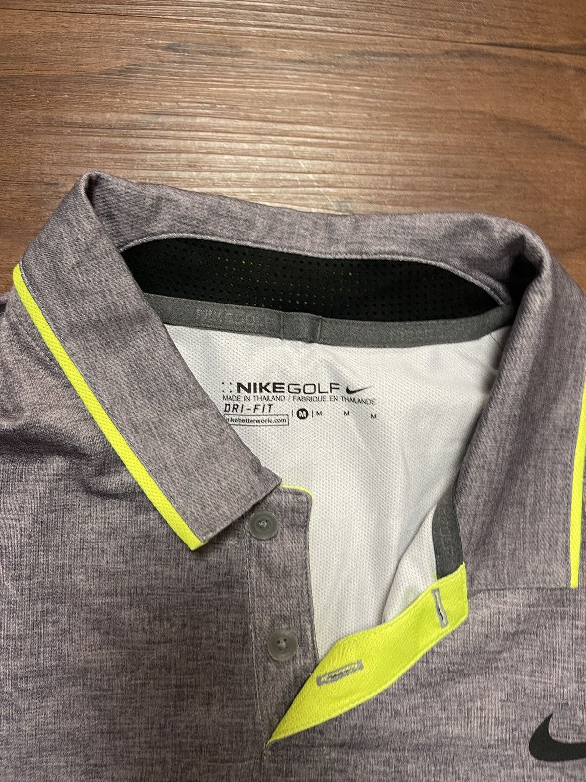 Nike Nike Golf Grey Neon Polo Size medium Size US M / EU 48-50 / 2 - 2 Thumbnail