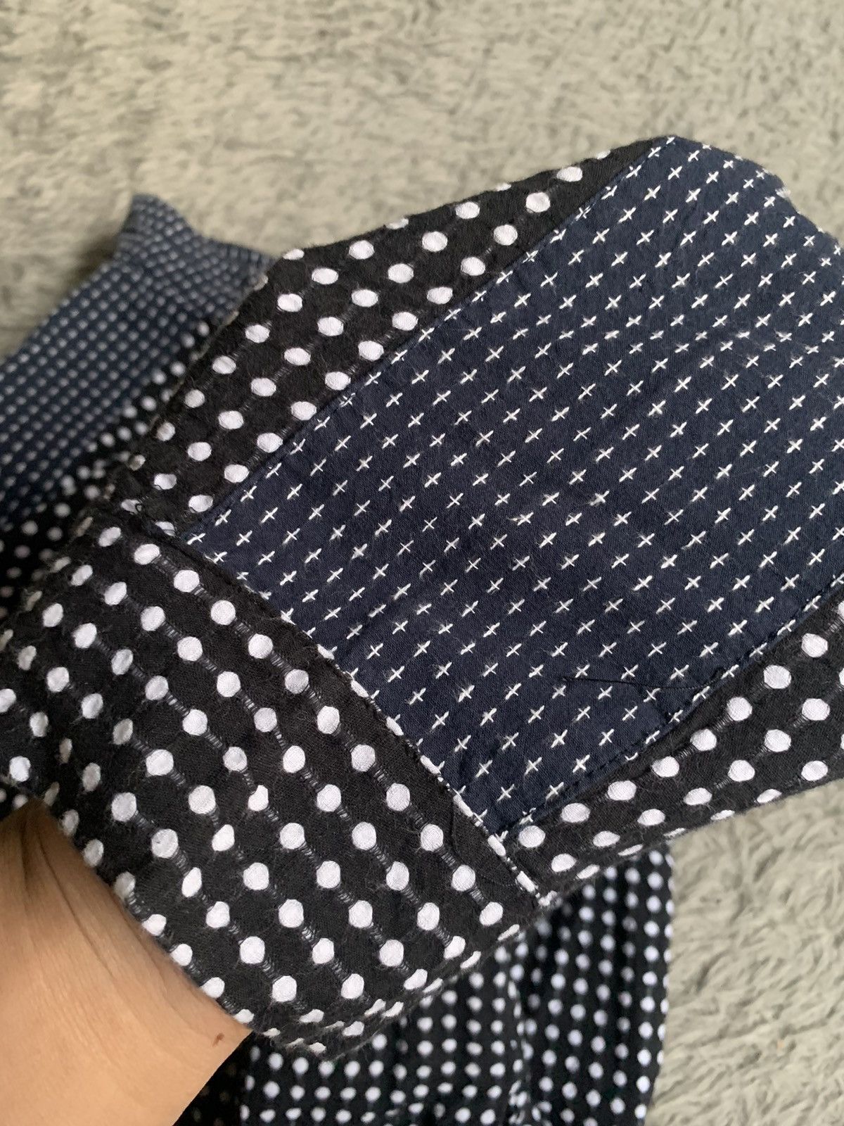 Alexander Wang Alexander Wang Polkadot Sashiko Stich Collarless Shirt Size US L / EU 52-54 / 3 - 10 Thumbnail