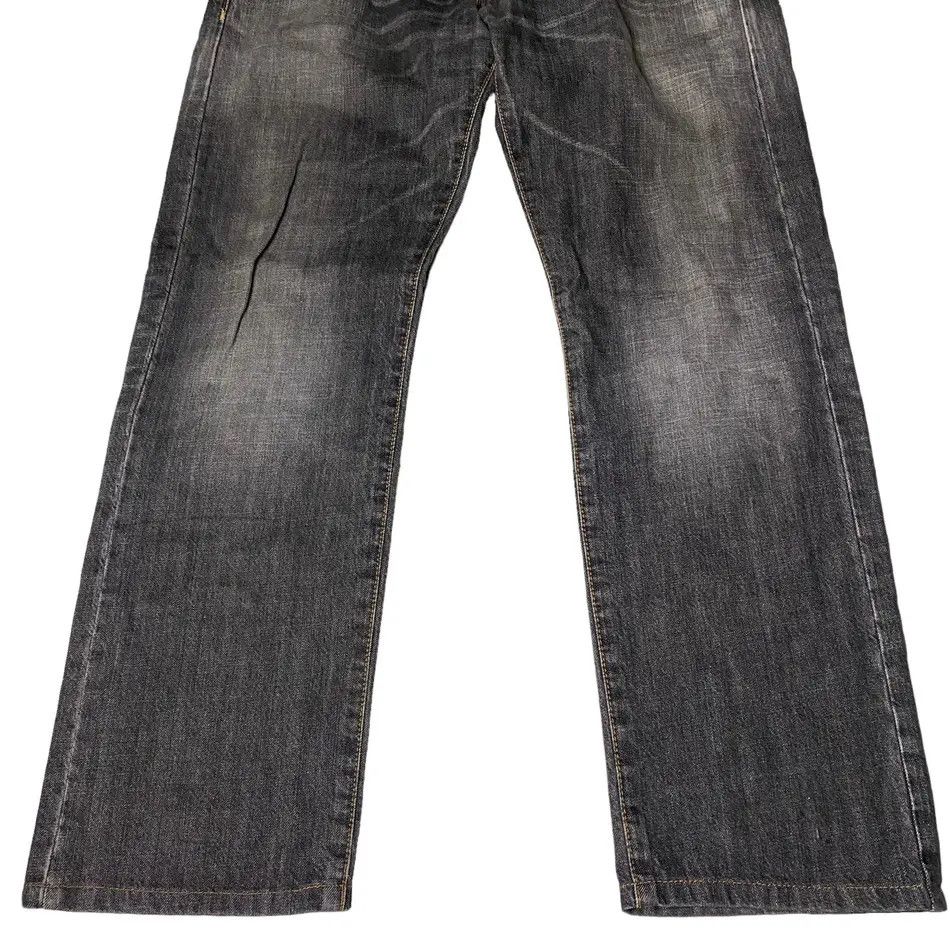 Japanese Brand 2000's CrackEvo Flared Seawash Straight Cut Denim Size US 34 / EU 50 - 5 Thumbnail