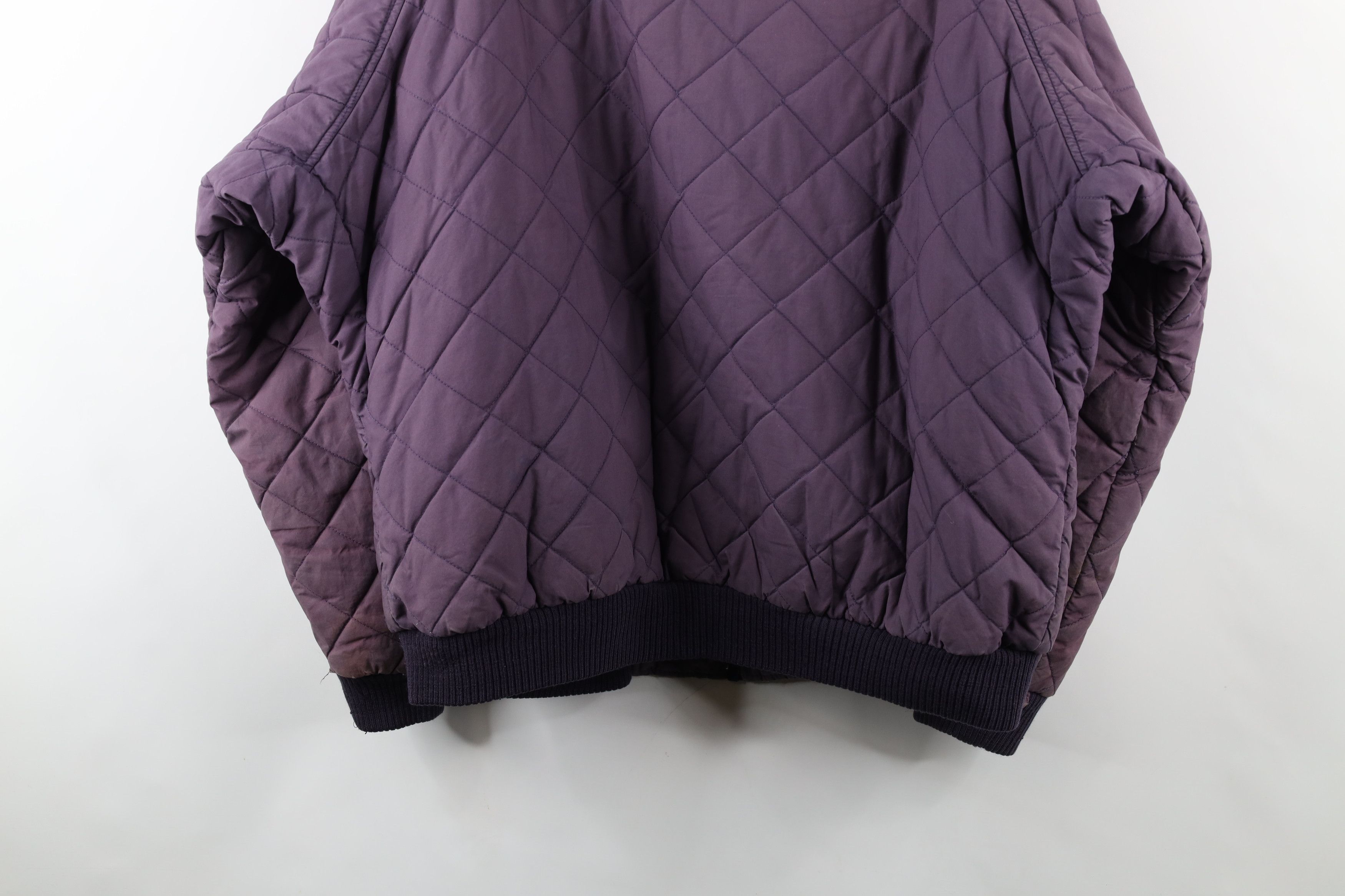Columbia × Vintage Vintage 90s Columbia Spell Out Quilted Bomber Jacket Purple Size US L / EU 52-54 / 3 - 14 Thumbnail
