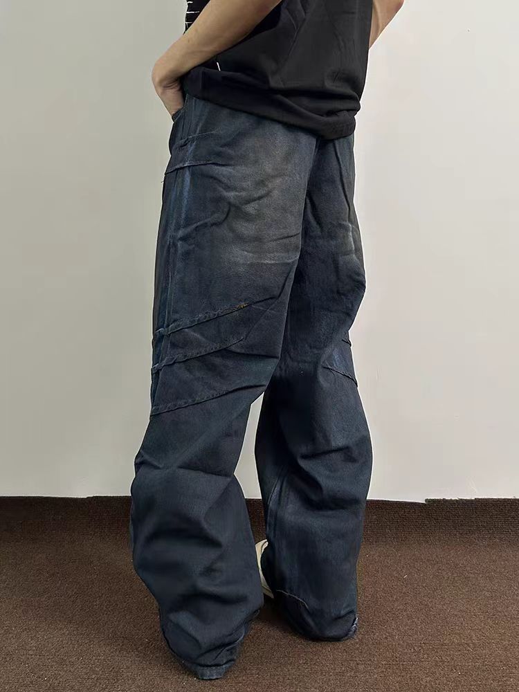 Street Wash Tie-Dye Deconstructed Vintage Jeans