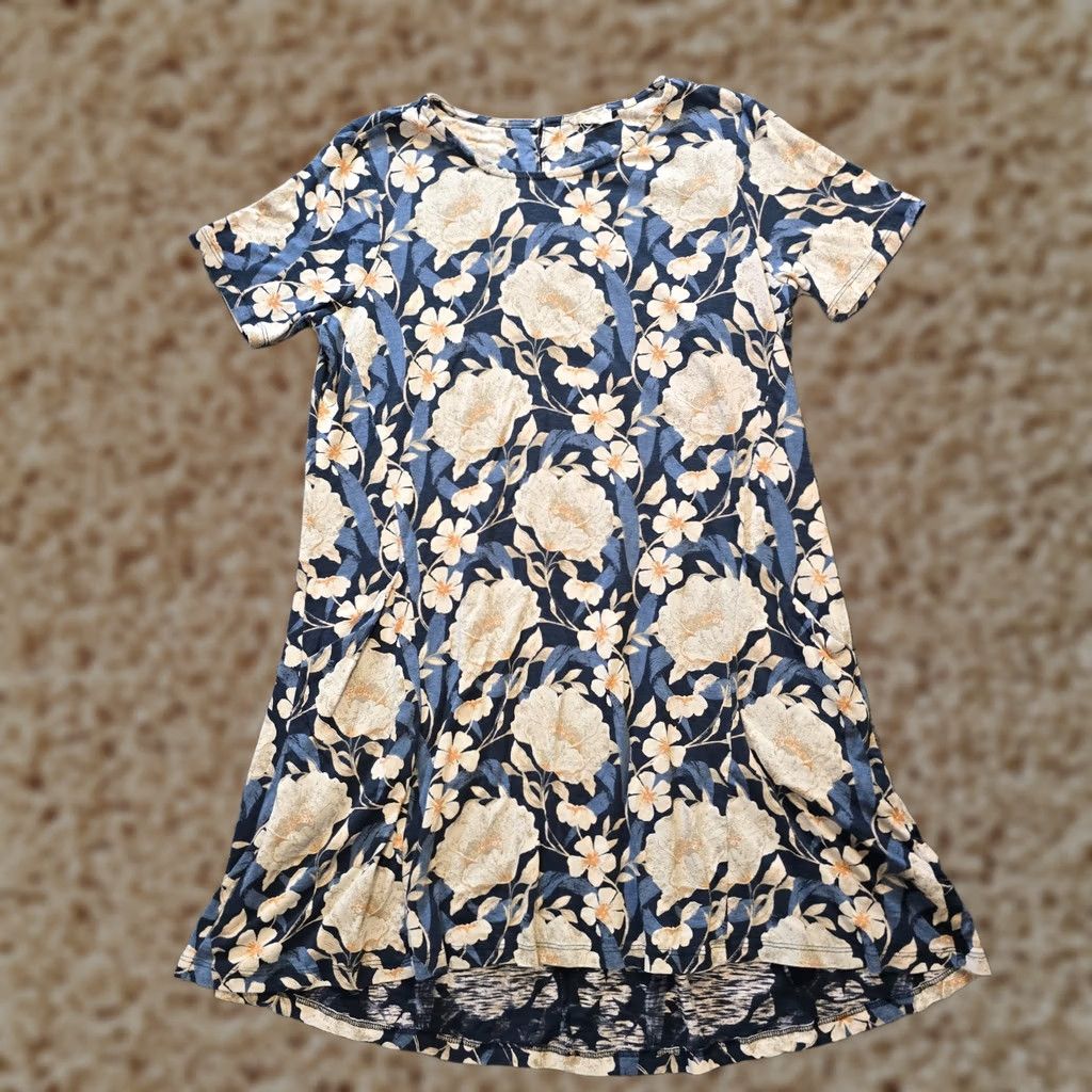 FatFace Fat Face Dress Womens Size 8 Blue Floral A Line Pockets Casual Knit Short Sleeve Round Neck Vintage No Size M / US 6-8 / IT 42-44 - 1 Thumbnail