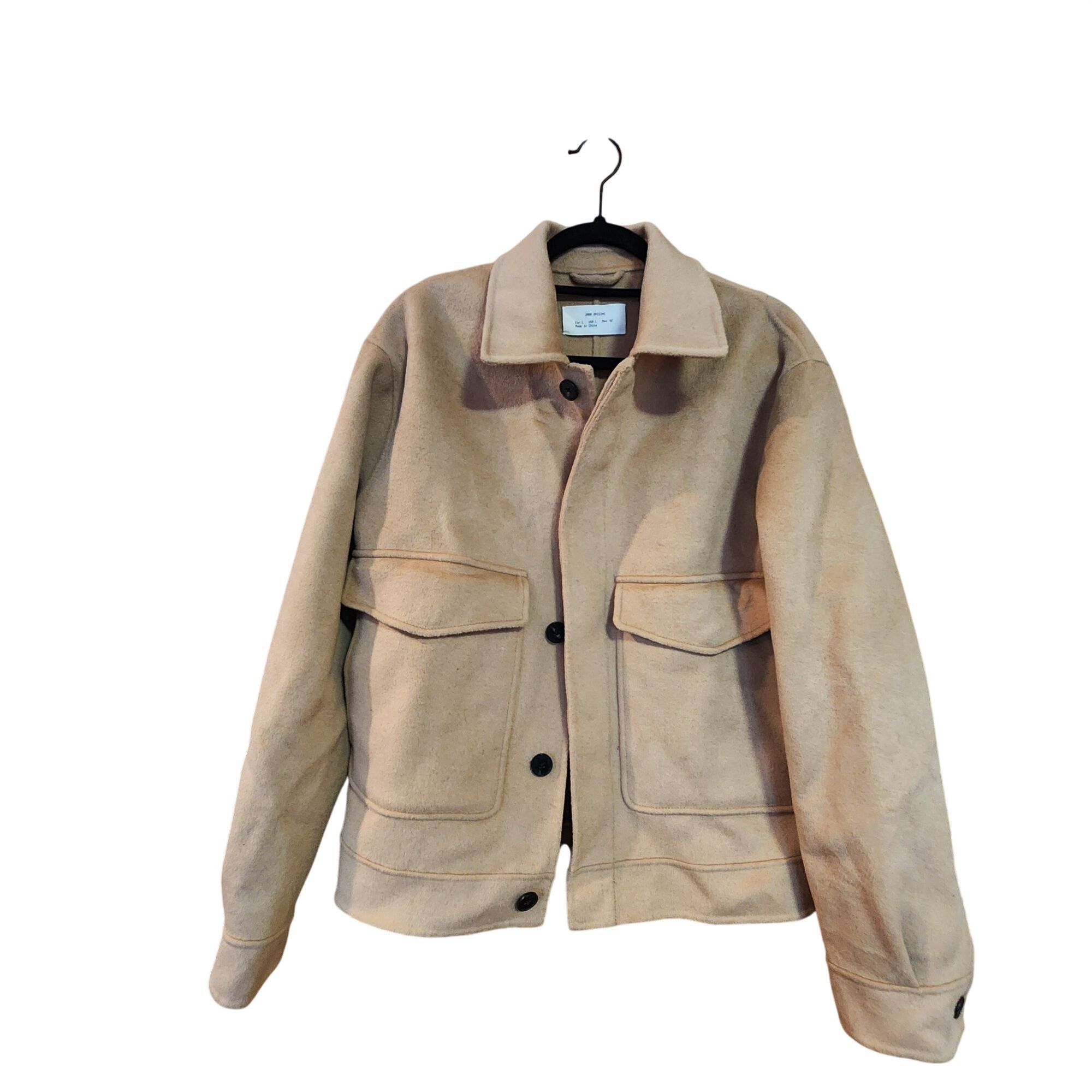 Zara Zara Origins Double-Faced Wool Jacket - beige/camel Mens L Size US L / EU 52-54 / 3 - 1 Thumbnail