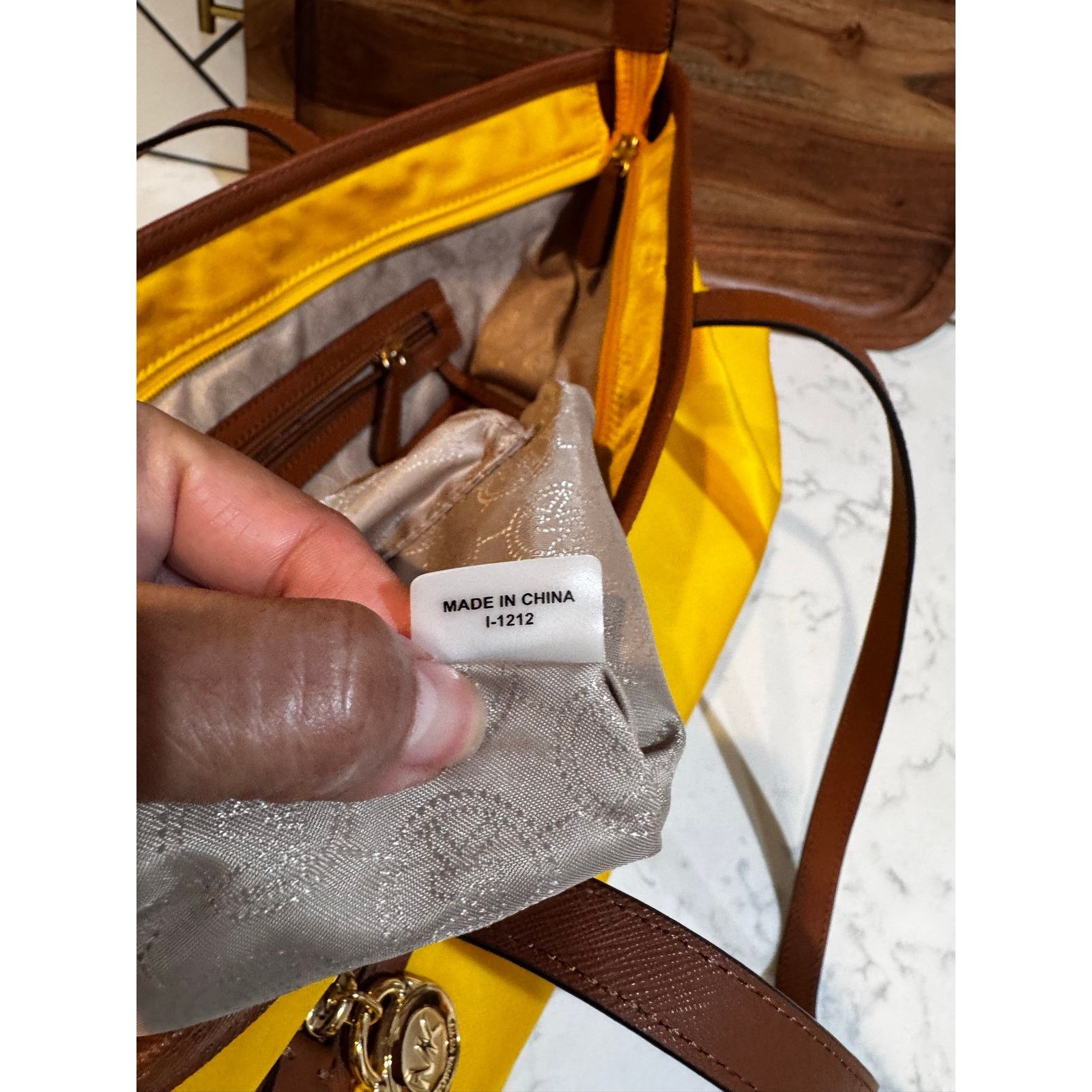 Michael Kors Michael Kors bright yellow Kempton nylon tote leather straps Size ONE SIZE - 15 Thumbnail