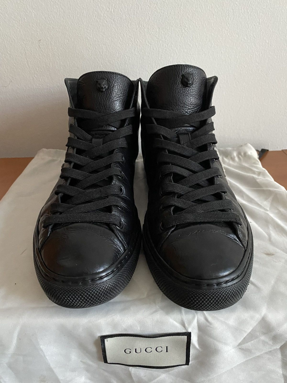 Gucci Gucci Blind for love Black Leather Sneakers Size US 9 / EU 42 - 3 Thumbnail
