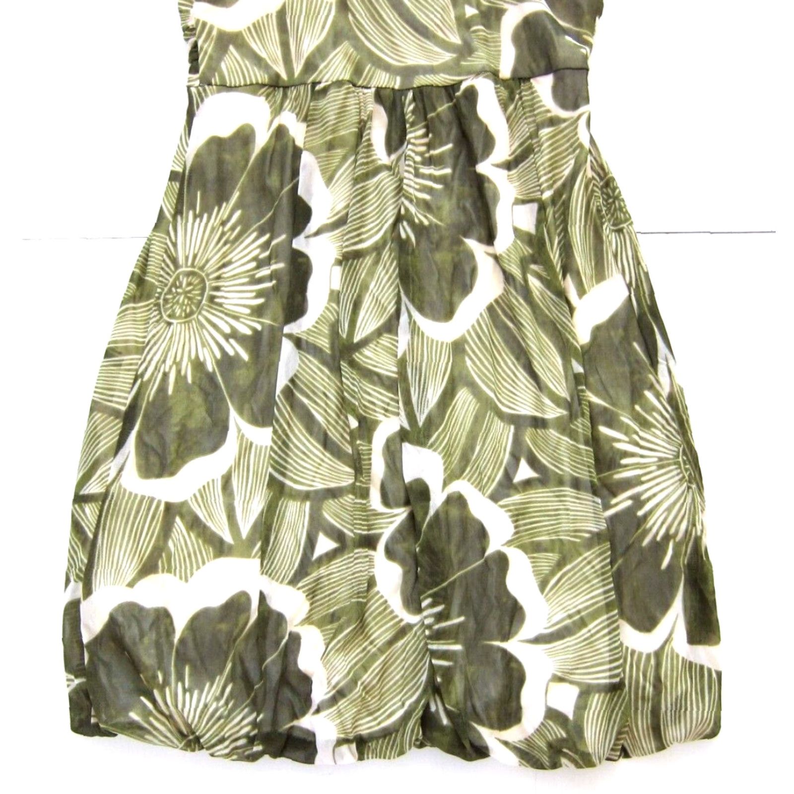 Vintage Vtg Trixxi Green Ivory Floral Stretch Spaghetti Strap Empire Tank Slip Dress L Size L / US 10 / IT 46 - 6 Thumbnail