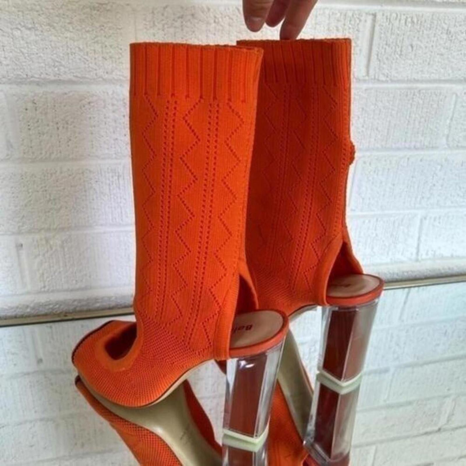 Baldinini Orange Knit Heeled Sandals Trendy Baldinini 37 Size 7 Size US 7 / IT 37 - 1 Thumbnail
