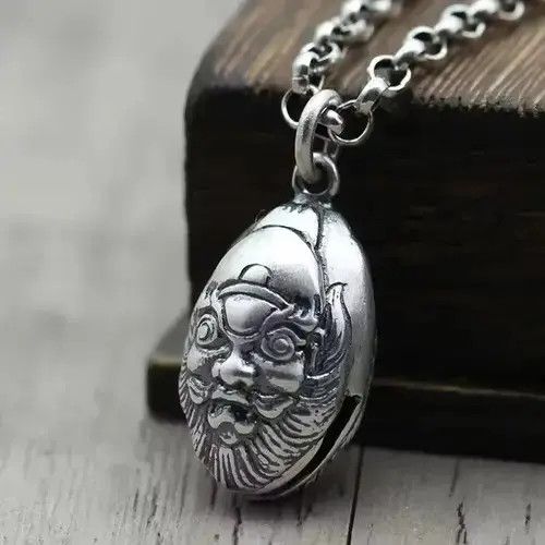 Jewelry x Sterling Silver S990 Sterling Silver Bell Necklace, Men's