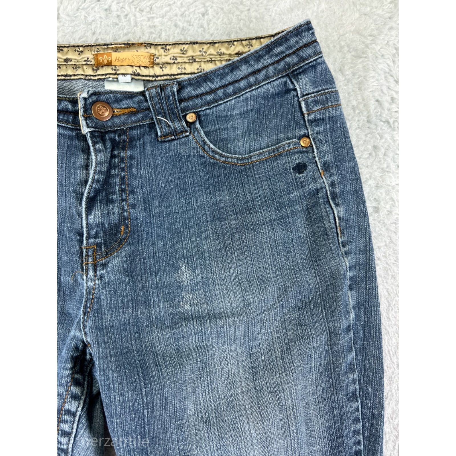 Hope Hope Jeans Bootcut 10 Blue Denim 5-Pocket Stretch Regular Womens Size 32" / US 10 / IT 46 - 7 Thumbnail