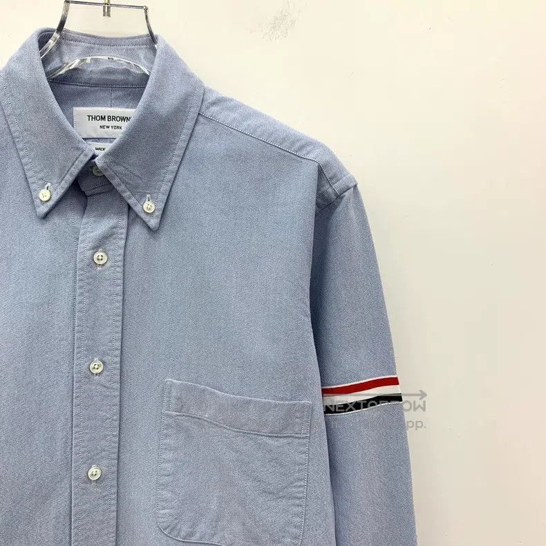 Thom Browne Thom Browne Blue double-sleeved cotton shirt Size US M / EU 48-50 / 2 - 3 Thumbnail