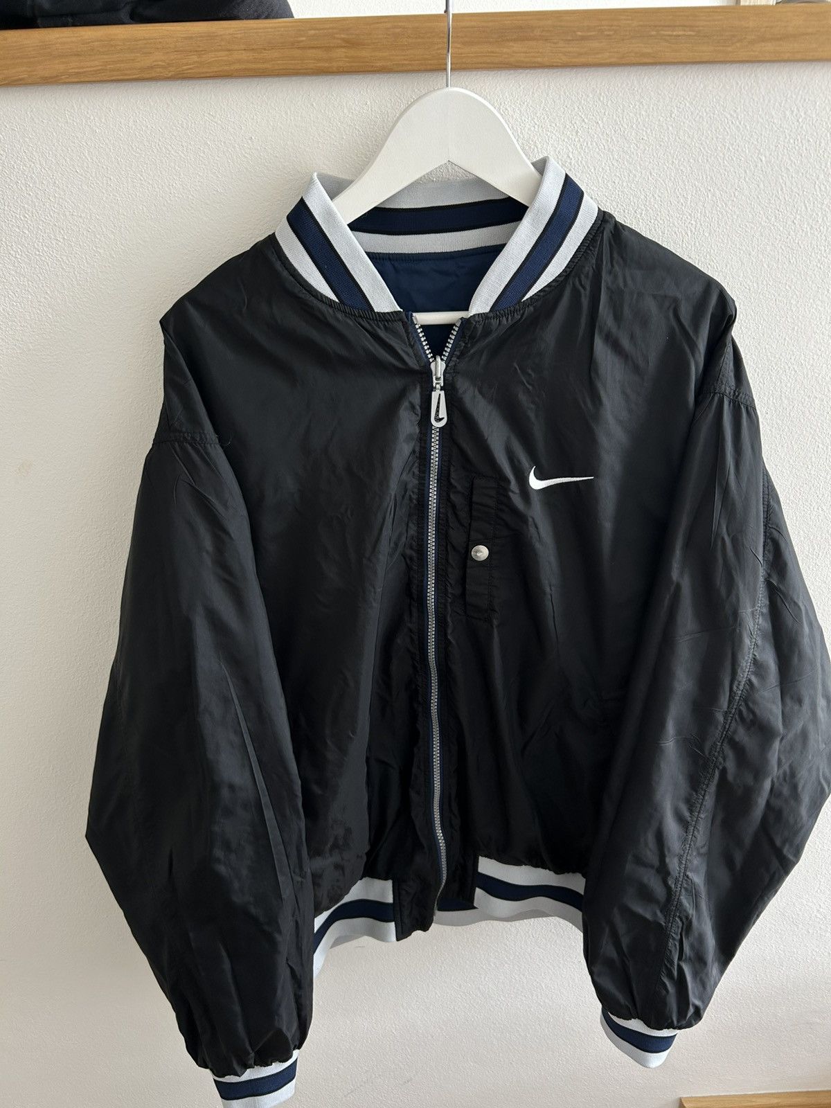 Nike Vintage 90s Nike reversible bomber jacket light jacket Size US XL / EU 56 / 4 - 4 Thumbnail