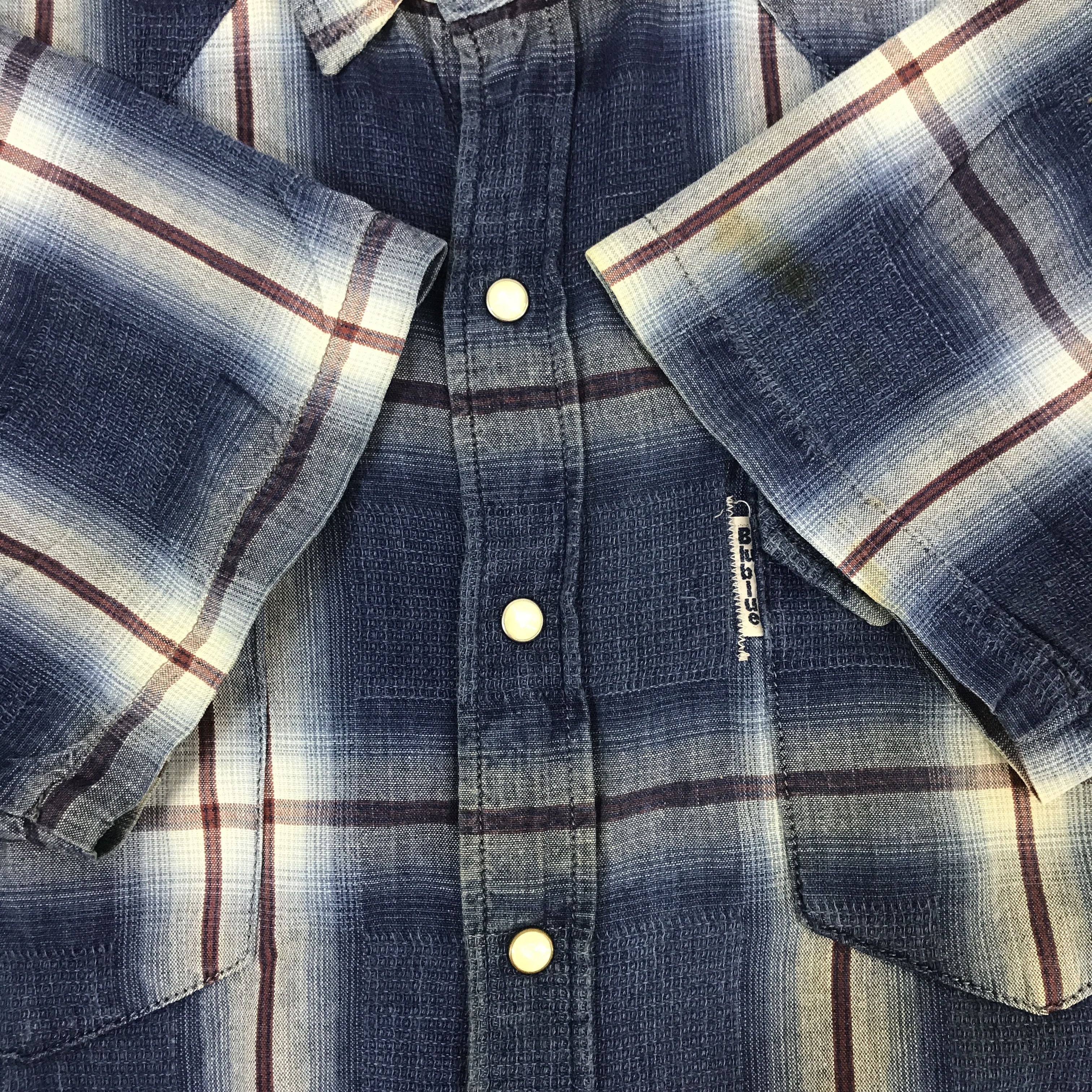 Blue Blue Japan × Vintage Vintage Blue Blue Design Tartan Button Up Shirt Size US L / EU 52-54 / 3 - 5 Thumbnail
