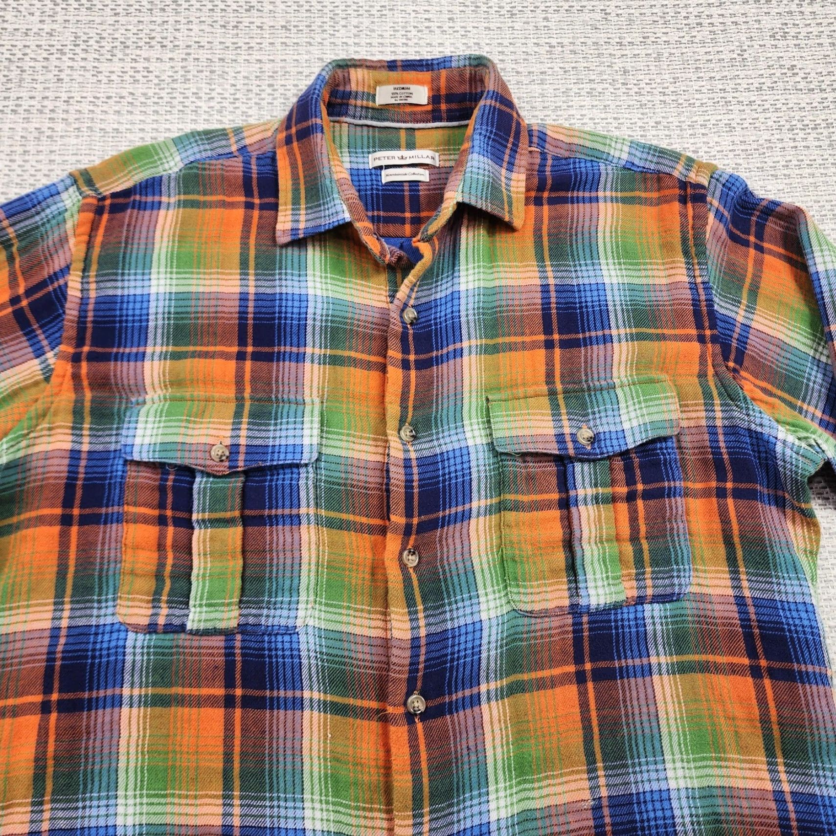 Peter Millar Peter Millar Shirt Mens M Multicolor Plaid Flannel Button-Up Mountainside Collection Pockets Size US M / EU 48-50 / 2 - 4 Thumbnail