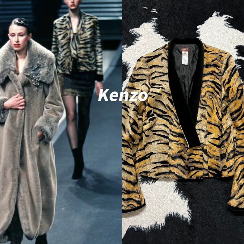 Kenzo Kenzo 1998 Tiger Print Velvet Coat - dmc Size US XS / EU 42 / 0 - 1 Thumbnail