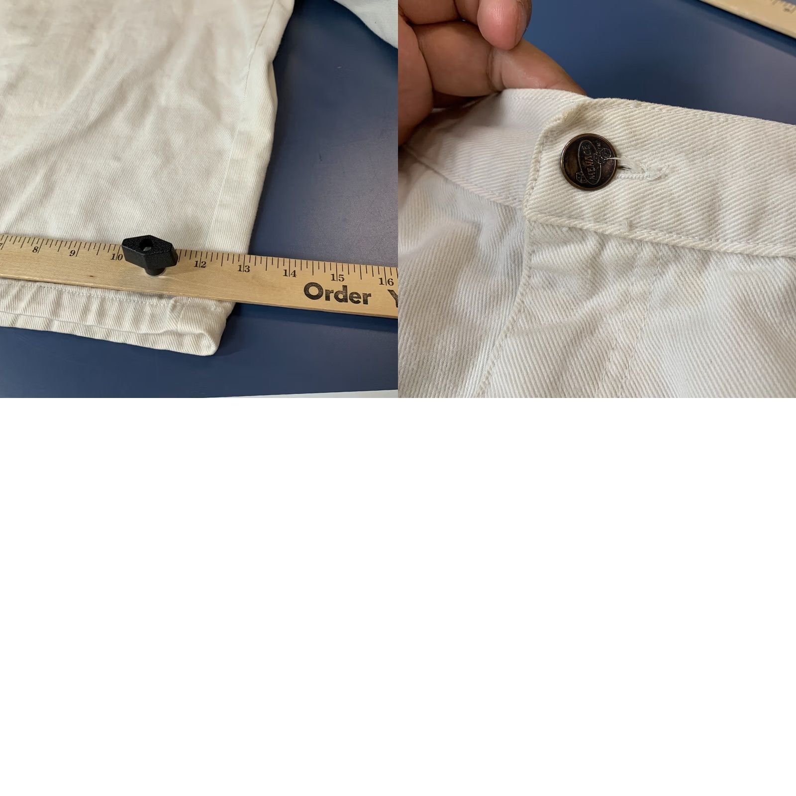 Vintage Vintage Menace Denim Beige Shorts Mens 30X13.5 Embroidered Skateboard USA Jnco Size US 30 / EU 46 - 10 Thumbnail