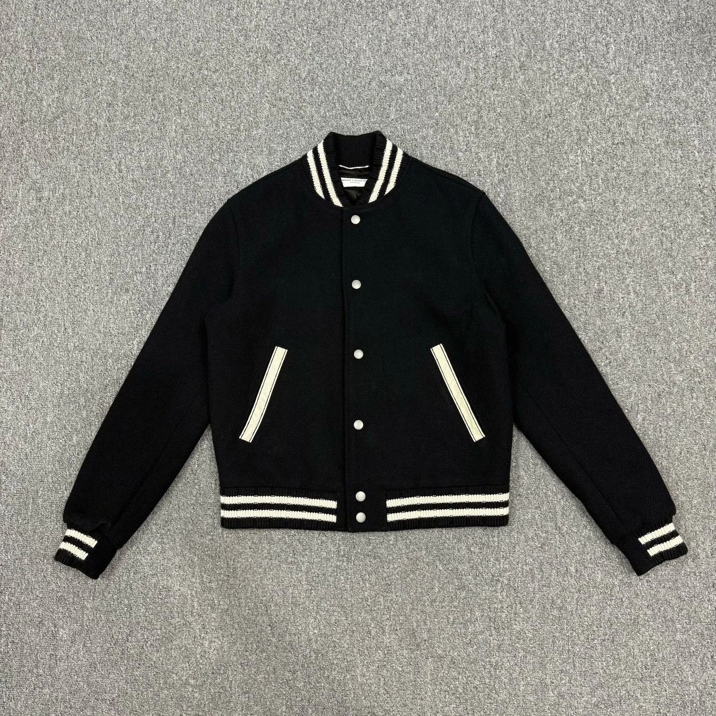 Saint Laurent Paris Saint Laurent Black Baseball Jacket Size US S / EU 44-46 / 1 - 1 Thumbnail