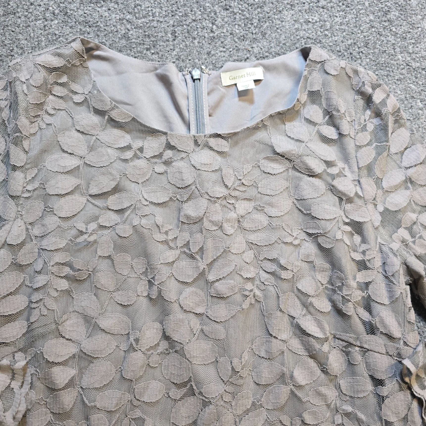 Vintage Garnet Hill Dress Womens 6 Lace Floral Pencil Lined Long Sleeve Career Casual Mens Womens? Size M / US 6-8 / IT 42-44 - 2 Thumbnail