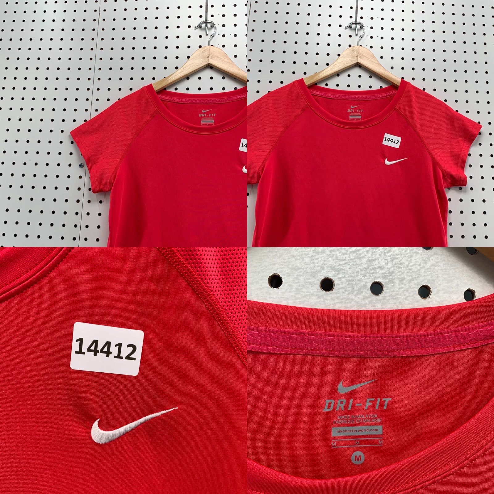Nike Nike Dri-Fit Active Shirt Short Sleeve Womens M 16x27 Coral Red Nike Dri-Fit Athletic Tee 90s Event? Womens Fitness Shirt Size M / US 6-8 / IT 42-44 - 8 Thumbnail