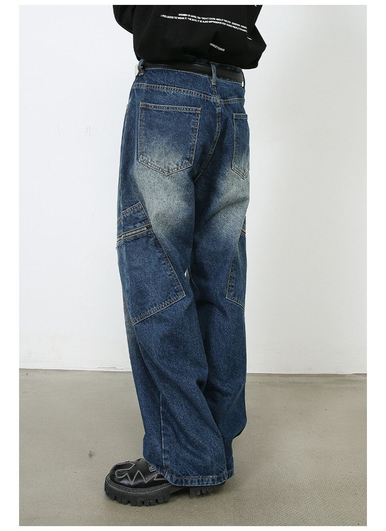 Japanese Brand American loose straight wide-leg pocket cargo jeans Size US 32 / EU 48 - 4 Thumbnail