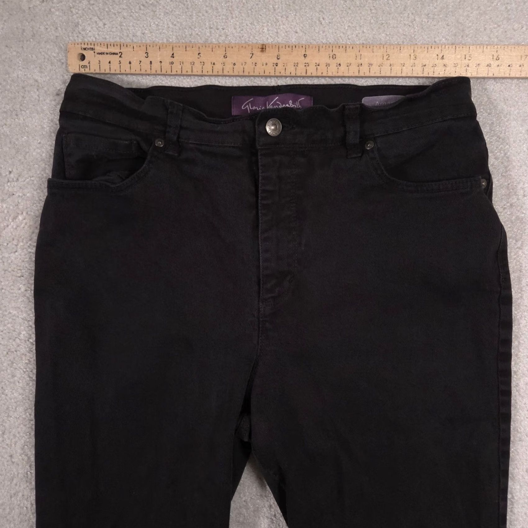 Gloria Vanderbilt Gloria Vanderbilt Amanda Jeans Women's 10 Med Denim Black Stretch Straight Leg Size 32" / US 10 / IT 46 - 4 Thumbnail