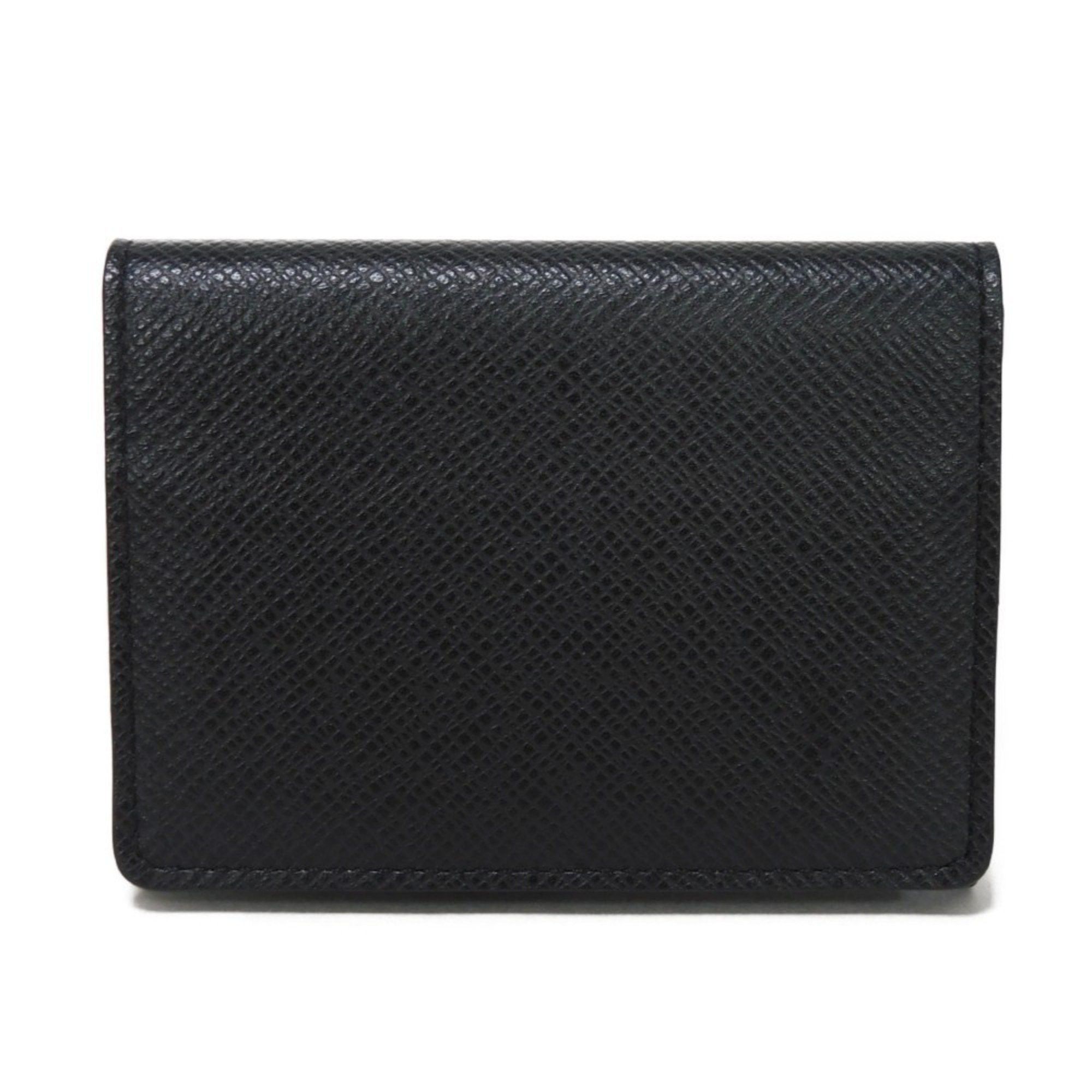 Louis Vuitton LOUIS VUITTON Card Case Envelope Carte de Visite LV Embossed Black Snap Button Bi-Fold Taiga M64595 Men's Size ONE SIZE - 1 Thumbnail