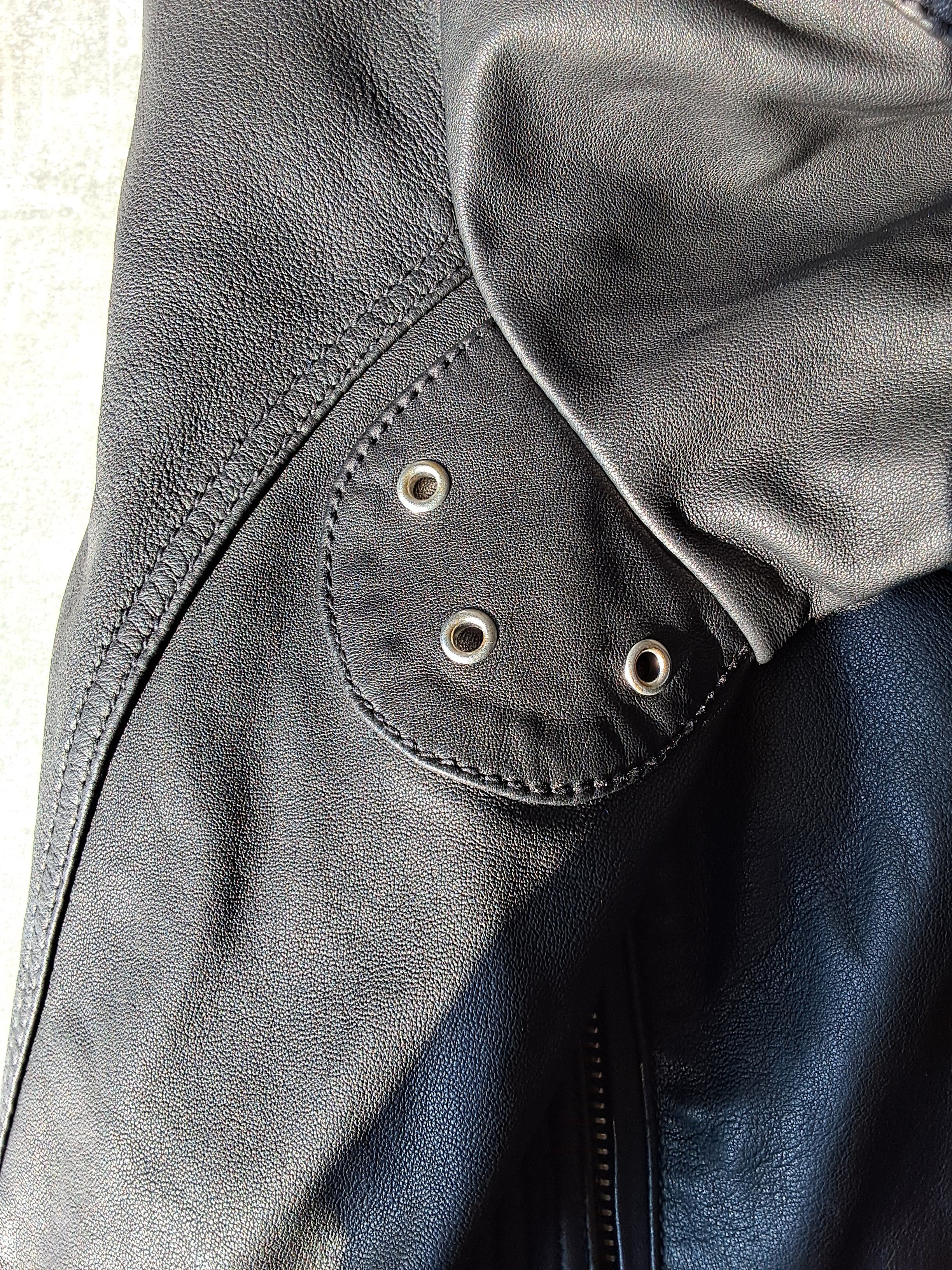 Diesel Diesel Lambskin Leather Biker Jacket Red Sleeve Lining Size US L / EU 52-54 / 3 - 14 Thumbnail