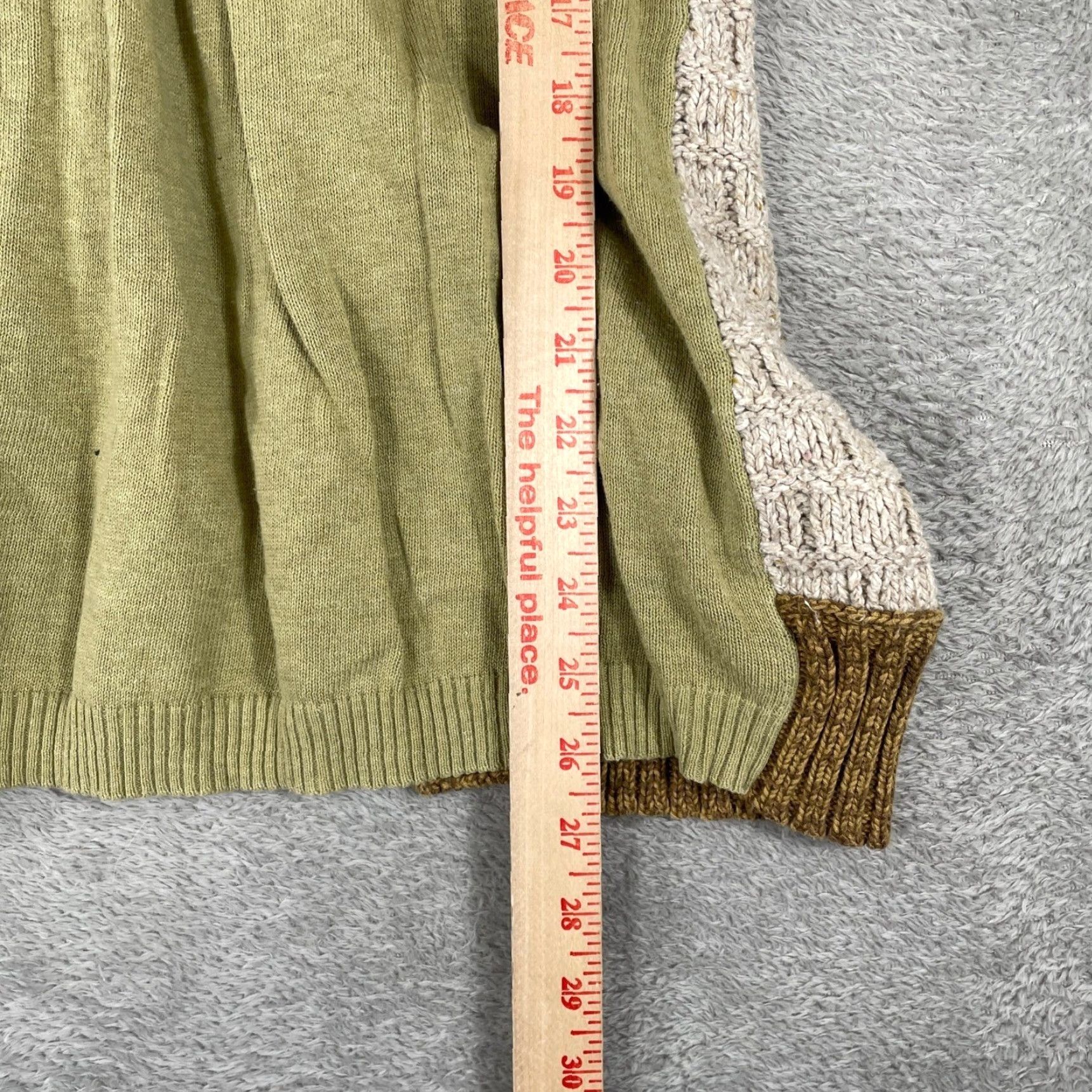 BKE BKE Cardigan Sweater Womens Medium Green Beige Pointelle Cable Knit Boho Y2K Shirt Adult M Green Womens Size M / US 6-8 / IT 42-44 - 7 Thumbnail