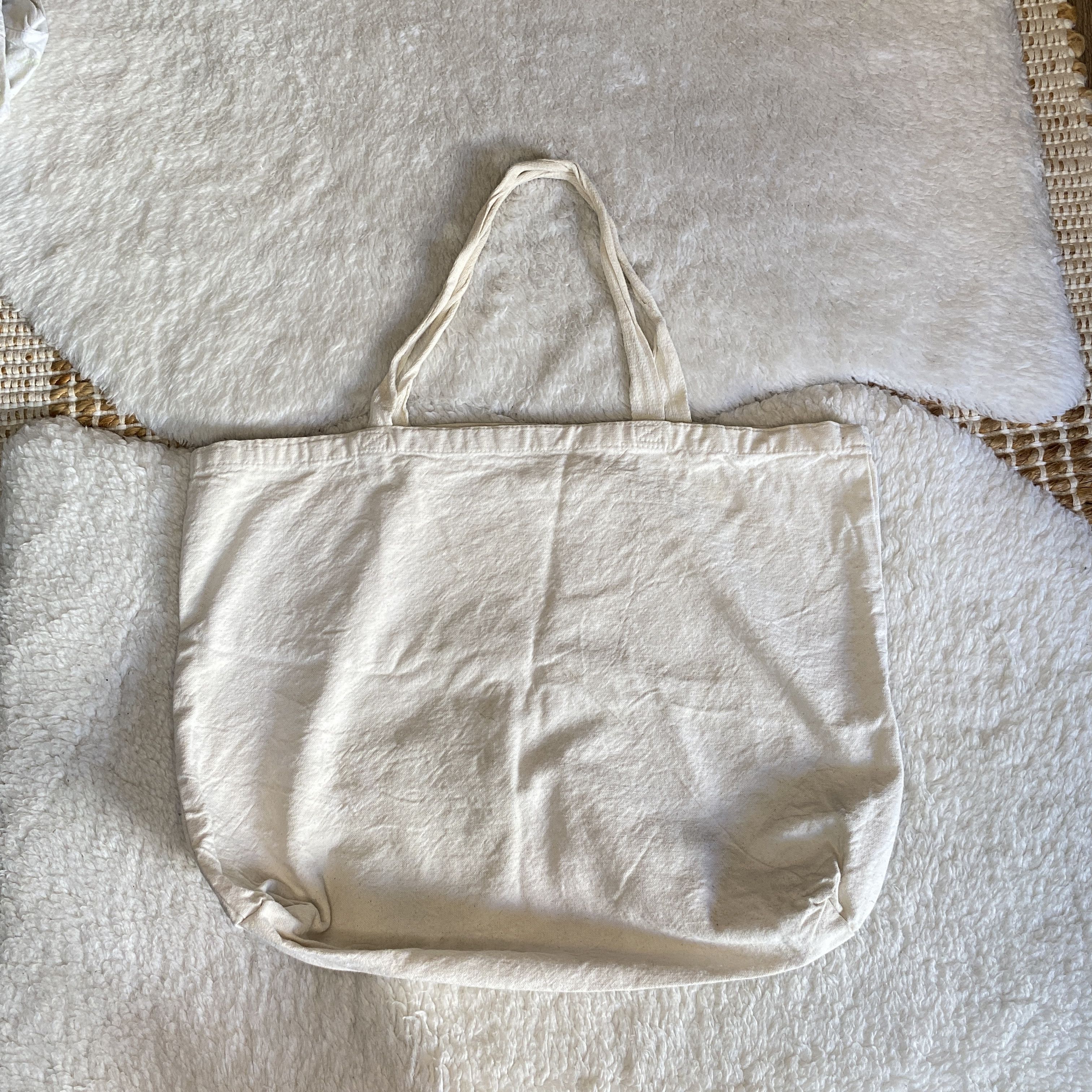 Other Yami White Canvas Tote Bag - Large Everyday Cotton Shopper Size ONE SIZE - 6 Thumbnail