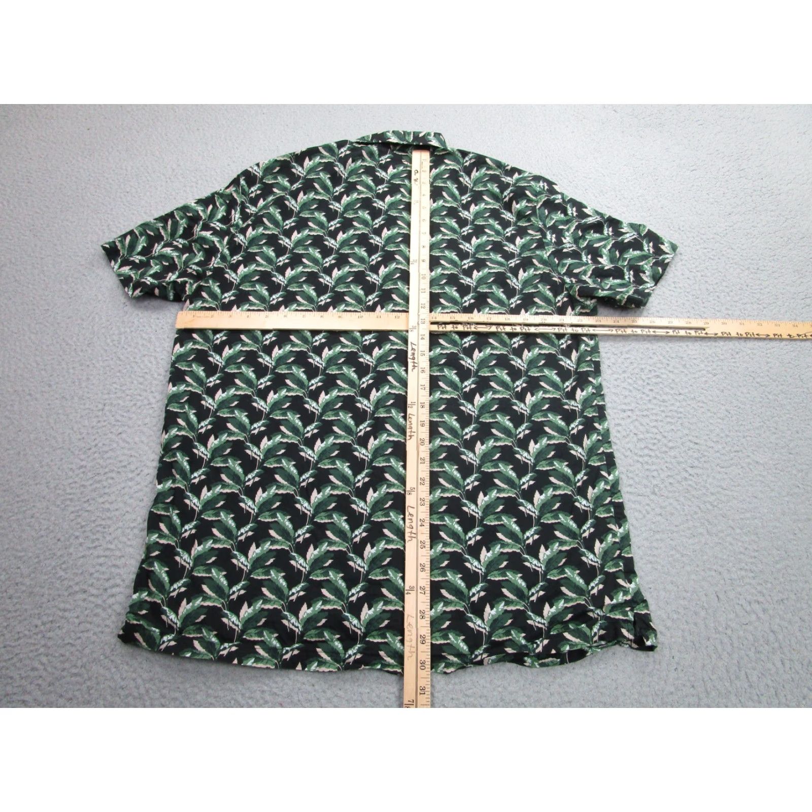 Onia Onia Shirt Men Large Black Green Leaf Print Short Sleeve Cotton Tropical Floral Button-Up Summer Resort Size US L / EU 52-54 / 3 - 6 Thumbnail