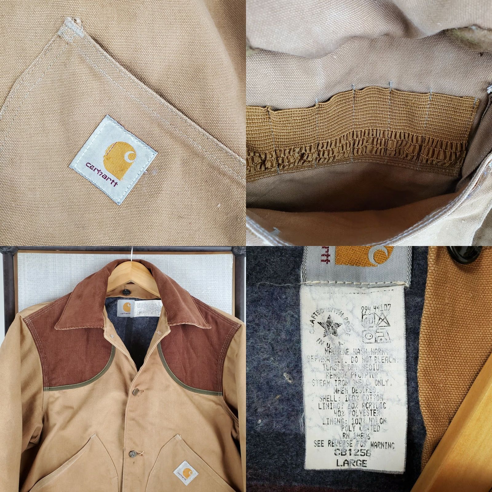 Carhartt VTG Carhartt Jacket Canvas Duck Blanket Liner Hunting Field Jacket USA Made Large Khaki Beige Mens Large Size US L / EU 52-54 / 3 - 8 Thumbnail