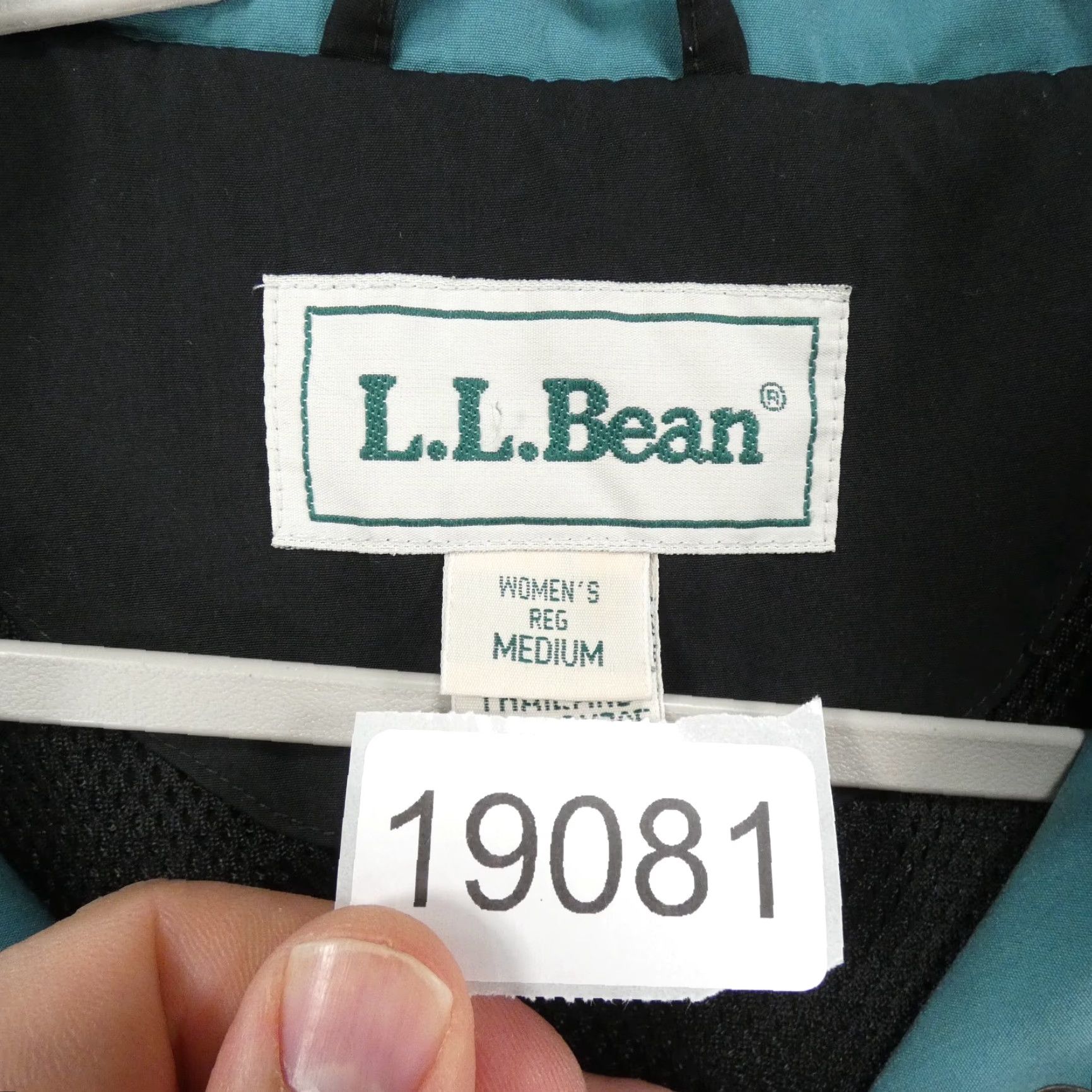 Vintage L.L. Bean Jacket Womens Medium Black Turquoise Hooded Lined Full Zip Size M / US 6-8 / IT 42-44 - 7 Thumbnail