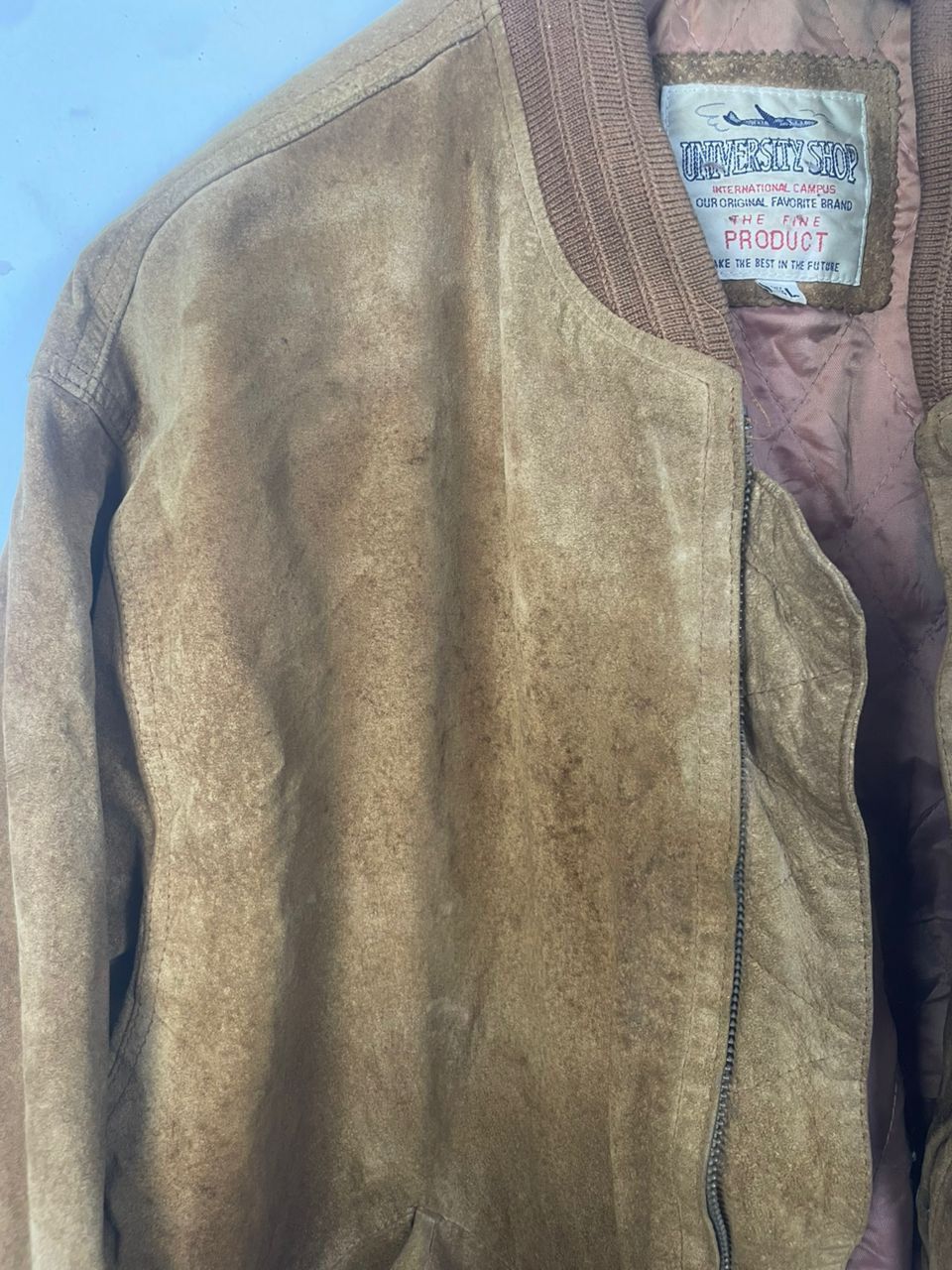 Designer × Vintage Vintage UNIVERSITY SHOP Leather Jacket Size US L / EU 52-54 / 3 - 3 Thumbnail