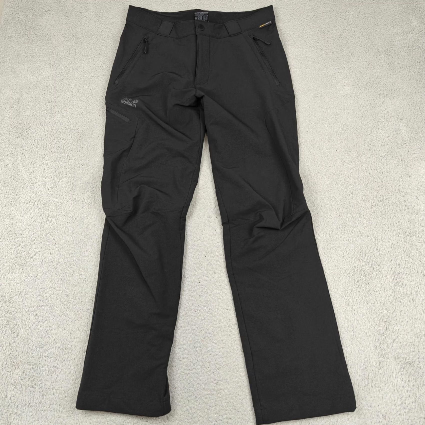 Jack Wolfskin Jack Wolfskin Pants Mens 34 Black Softshell Fleece Lined Hiking FLEXSHIELD Snow Size US 34 / EU 50 - 2 Thumbnail